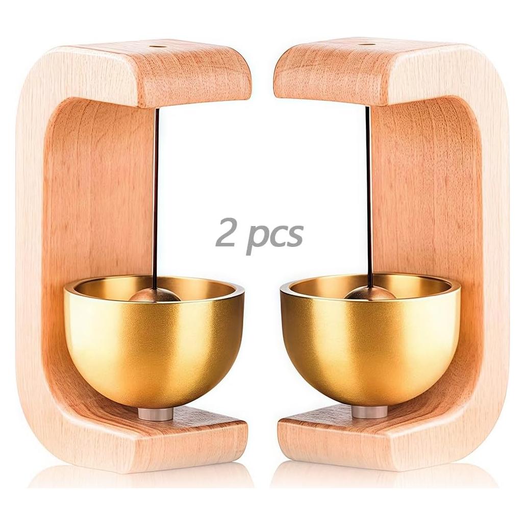 Timbre Magnético de Latón 2 Piezas para Puerta - Madera