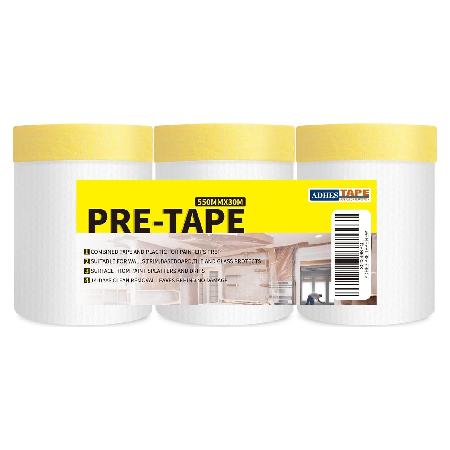 Cinta de Enmascarar ADHES 22cm x 30m - 3 Rollos Sin Residuo