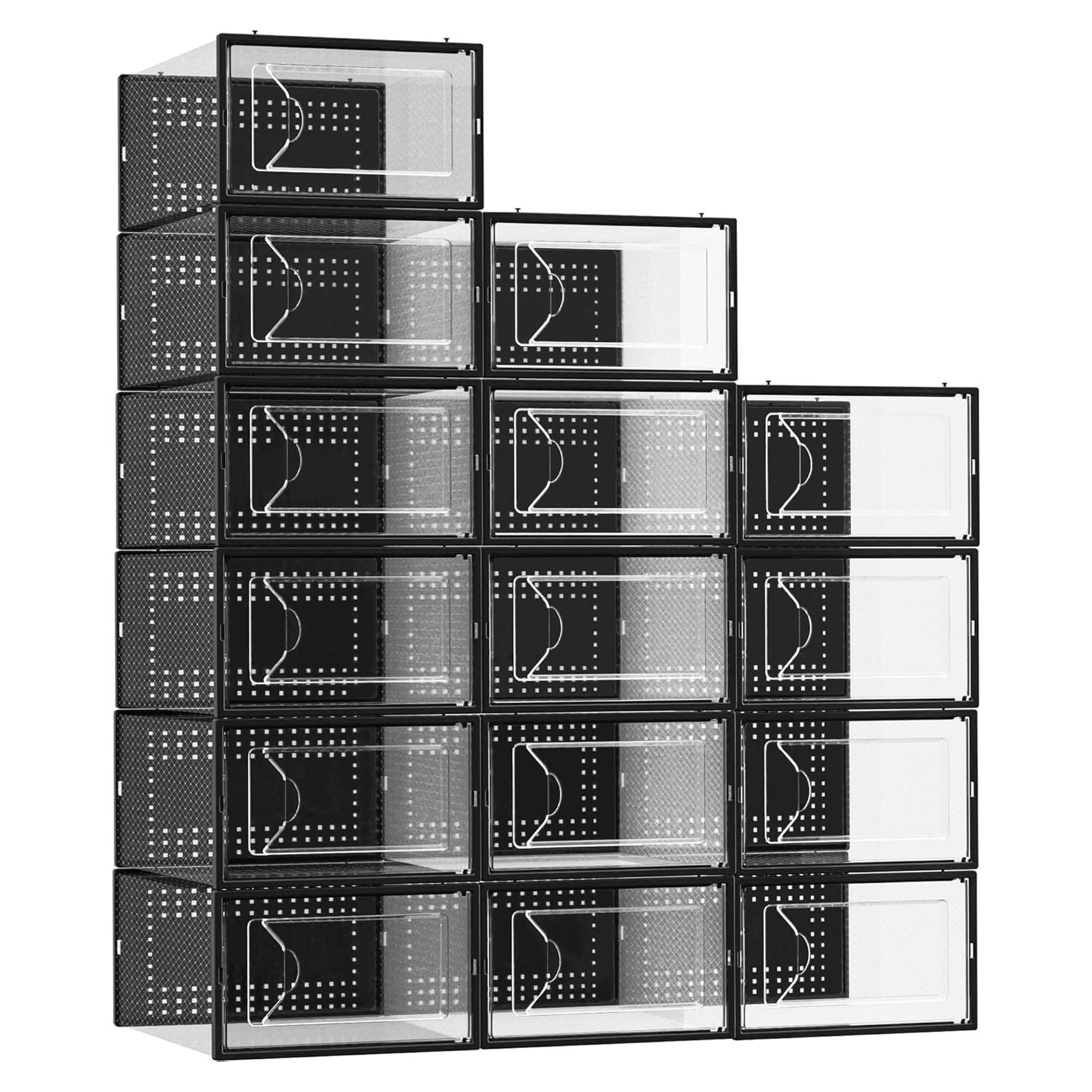 Organizador de Zapatos Foluck 15 Cajas Apilables Transparentes