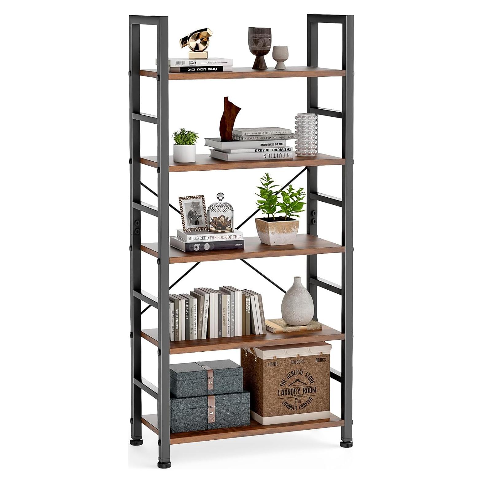 Estantería DUMOS 5 Niveles Marrón Rústico 30x60x158 cm