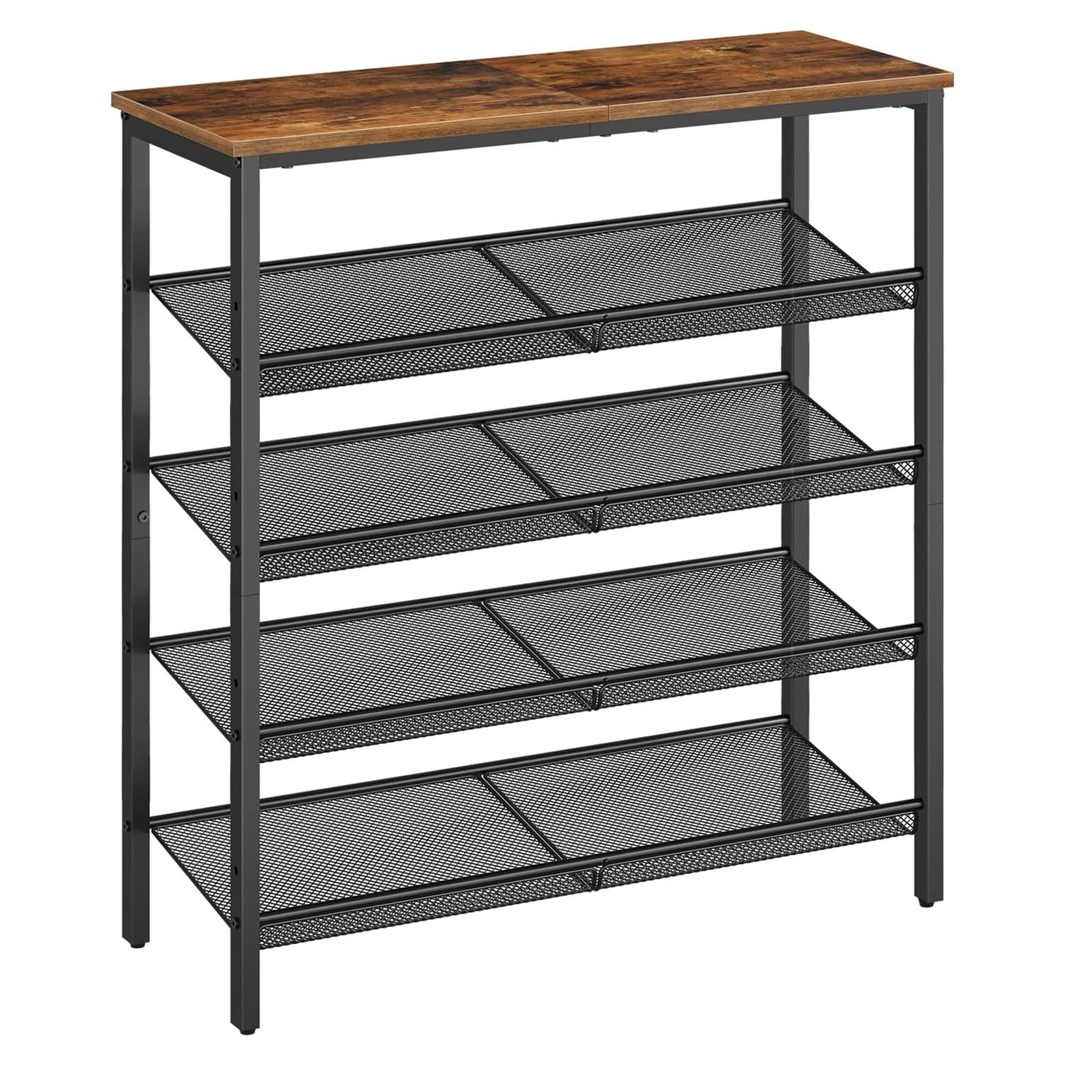 Estante para Zapatos HOOBRO 5 Niveles Marrón Rústico 81 cm