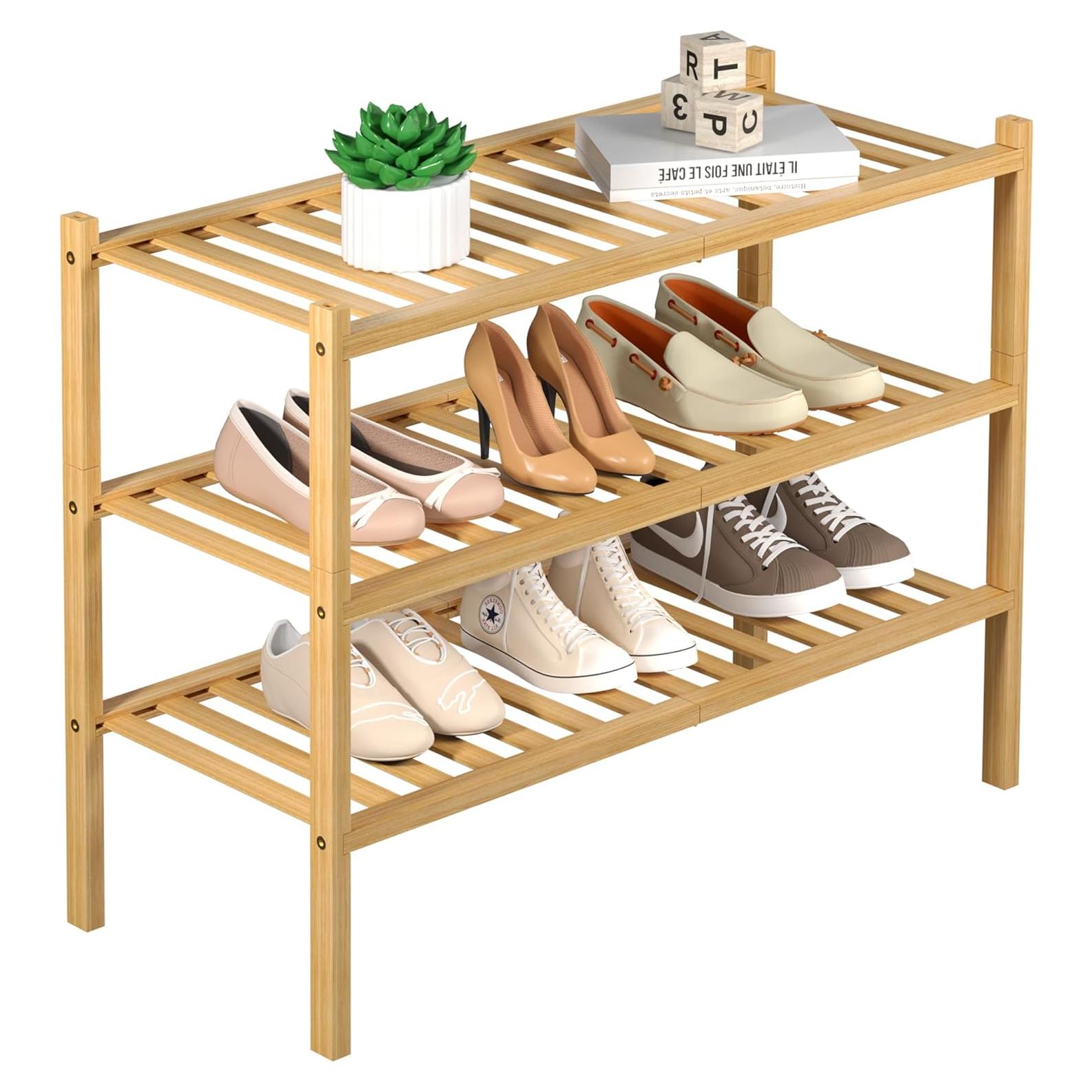 Estante para zapatos 3 niveles ROMGUAR CRAFT bambú natural