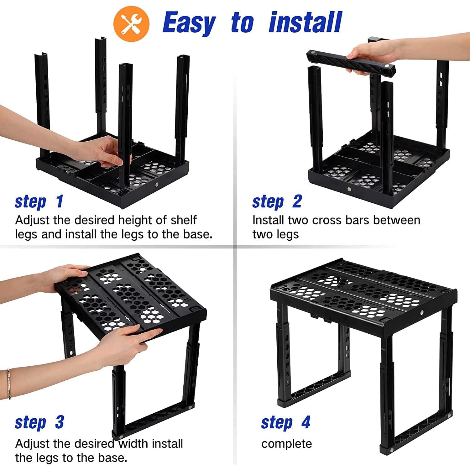 Estante Organizador Ajustable Piffny para Locker Negro