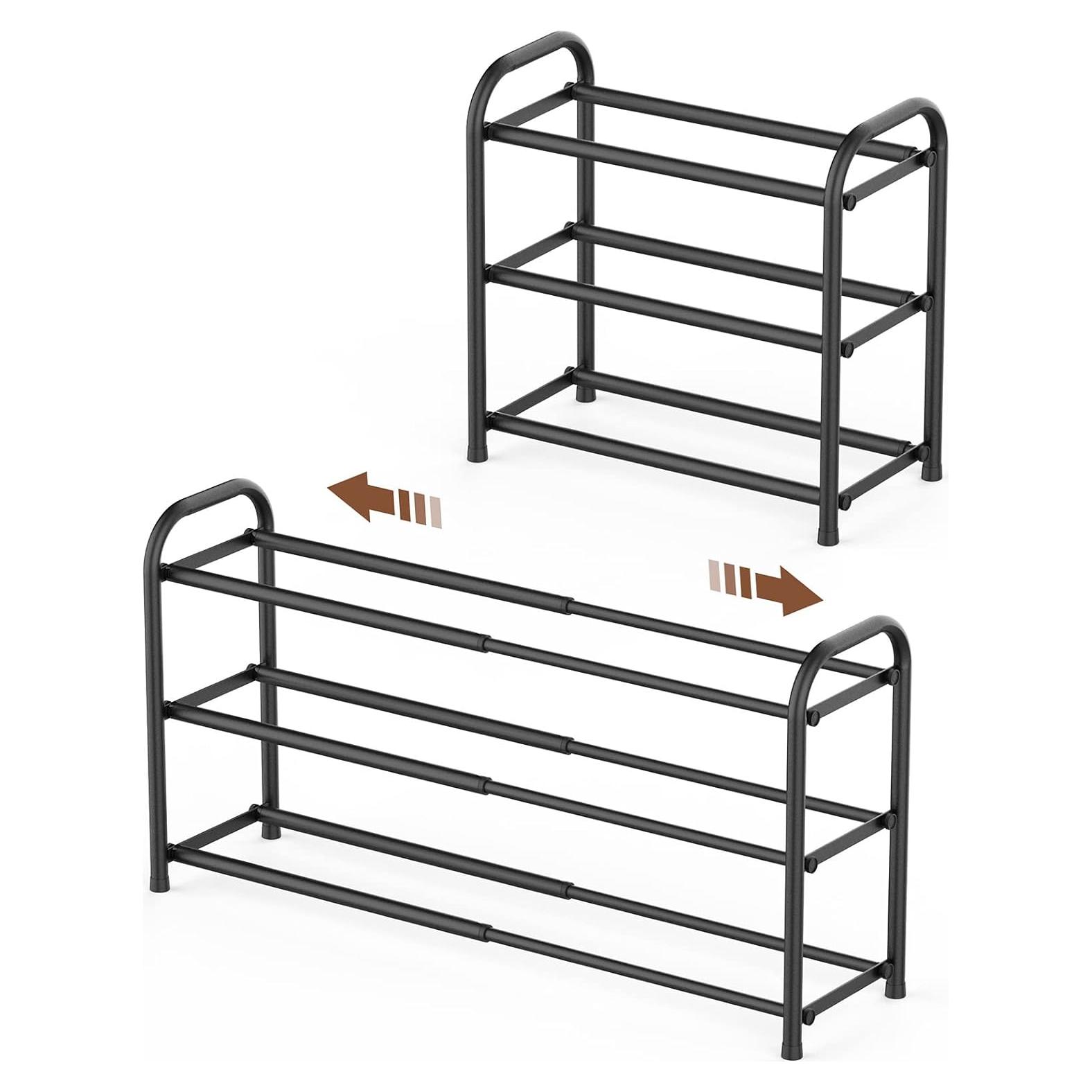 Estante para Zapatos Gonfoam Expandible 3 Niveles Negro