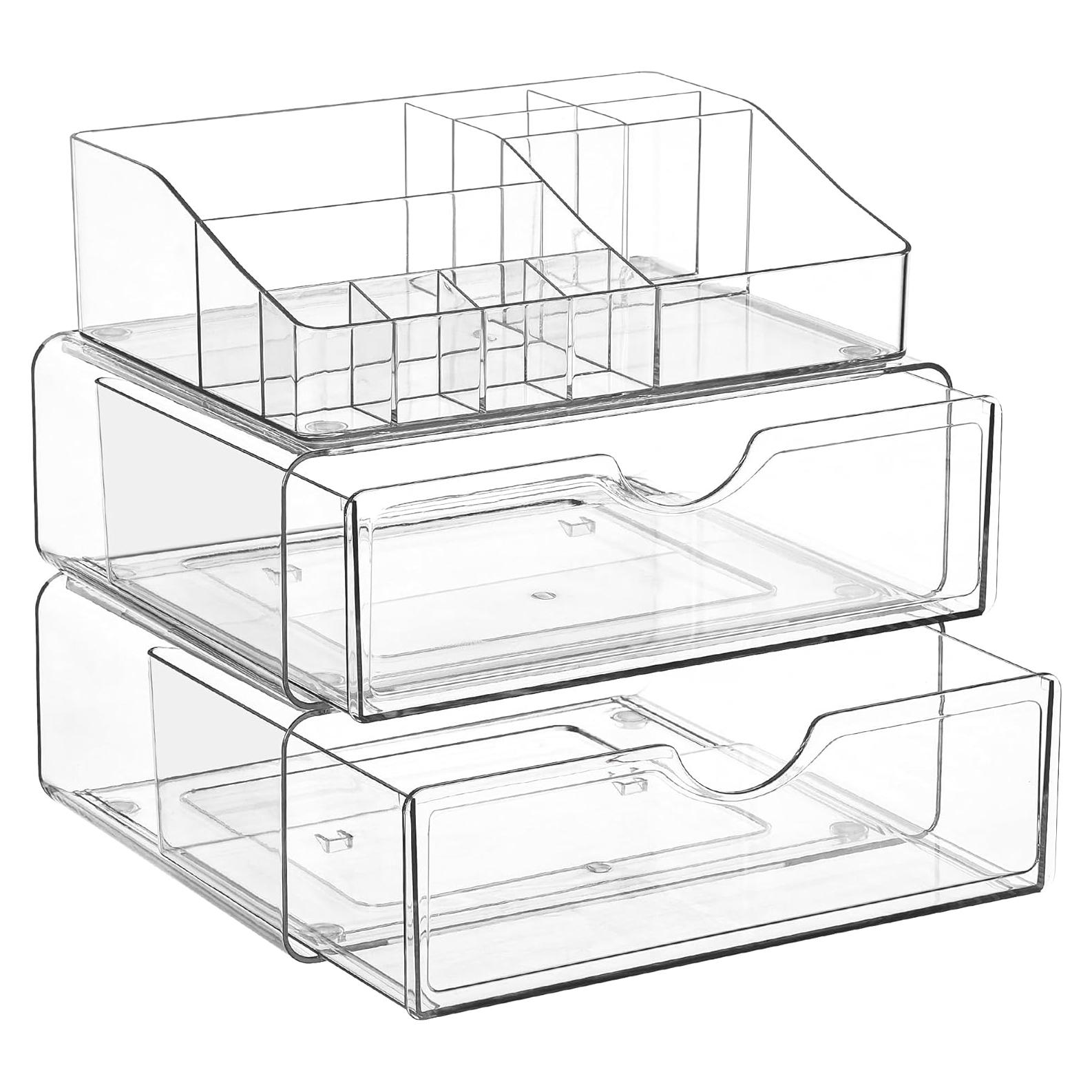 Organizador de Maquillaje Vtopmart 3 Niveles Transparente