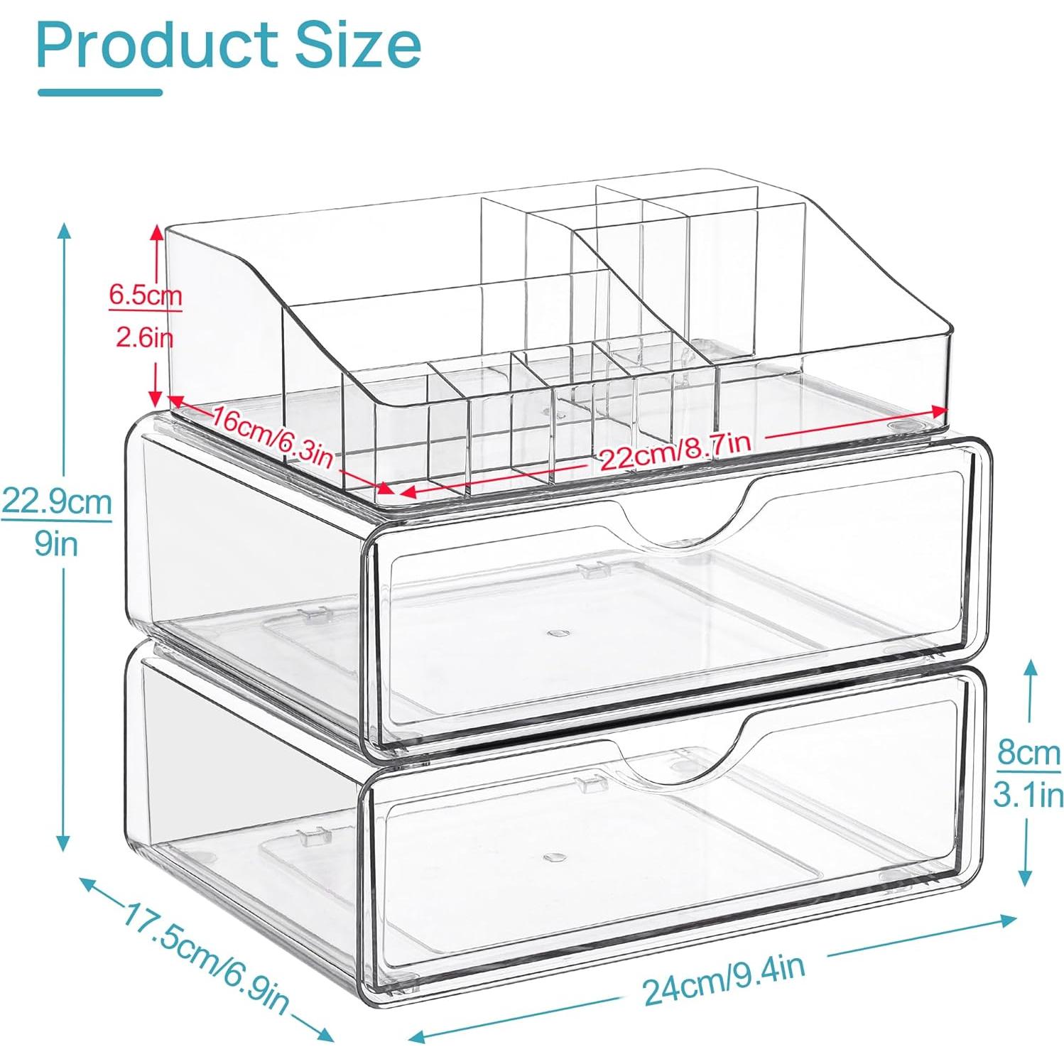 Organizador de Maquillaje Vtopmart 3 Niveles Transparente