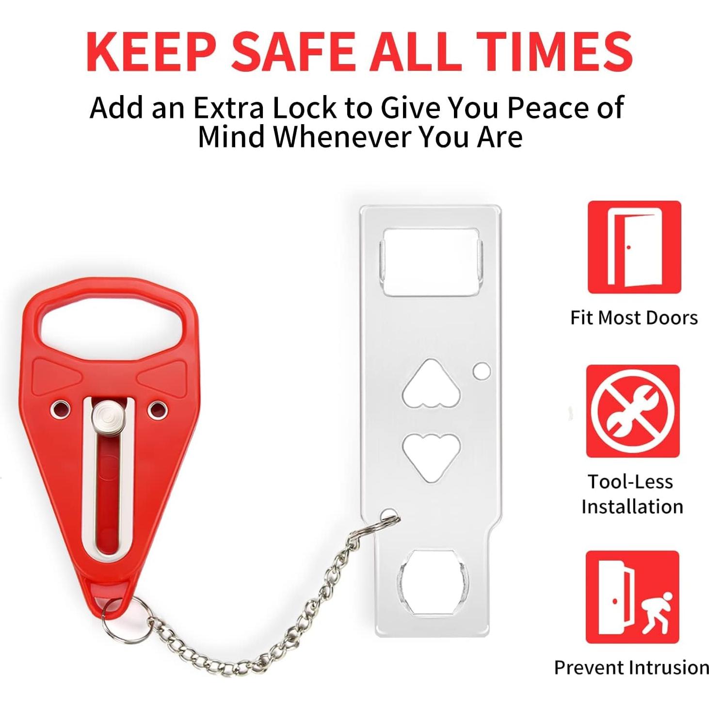 Cerradura de Puerta Portátil Rerishom 2 Piezas Seguridad