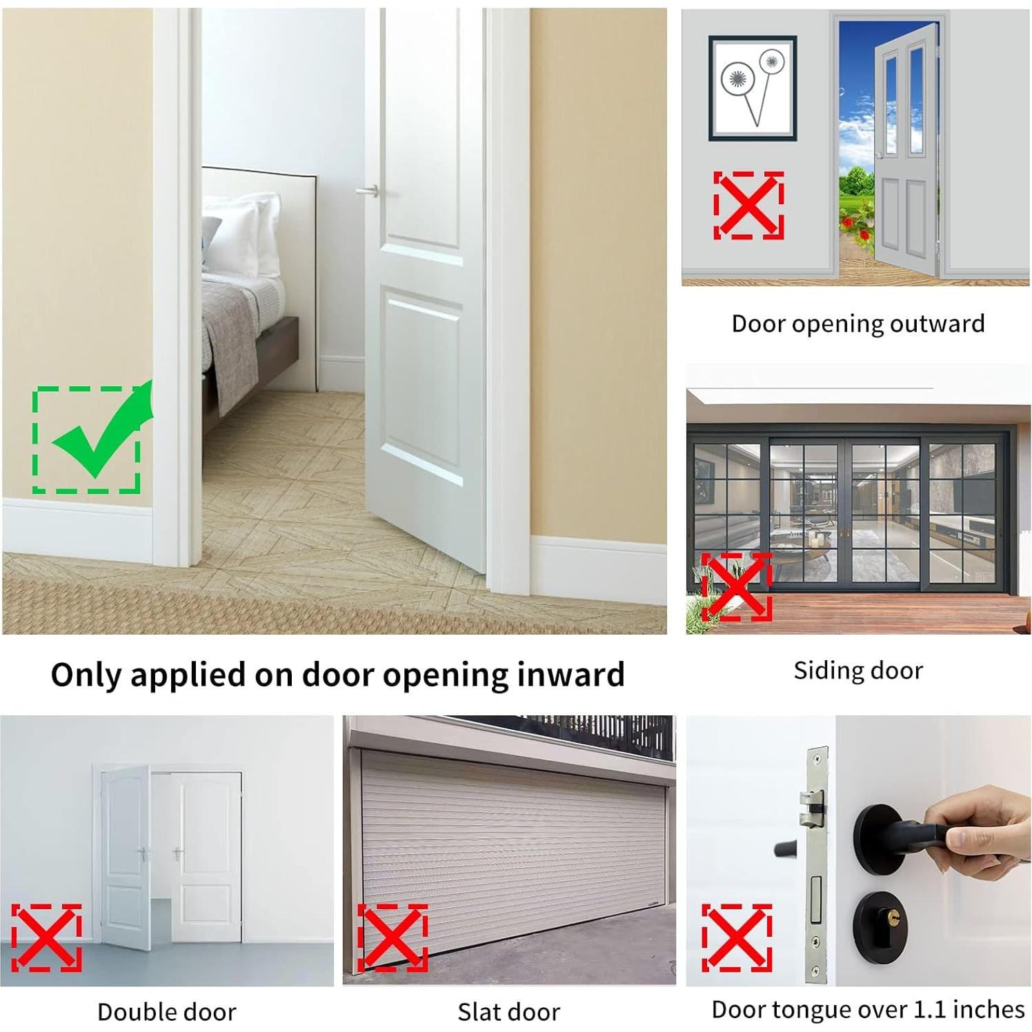 Cerradura de Puerta Portátil Rerishom 2 Piezas Seguridad