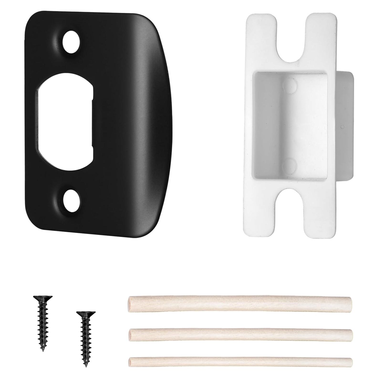 Placa de refuerzo de puerta Newlaking negra mate 5x3.8 cm