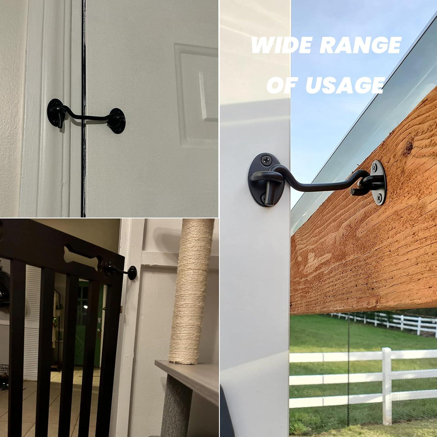 Cerraduras de puerta de 15 cm Aiptosy, 2 unidades, acero negro