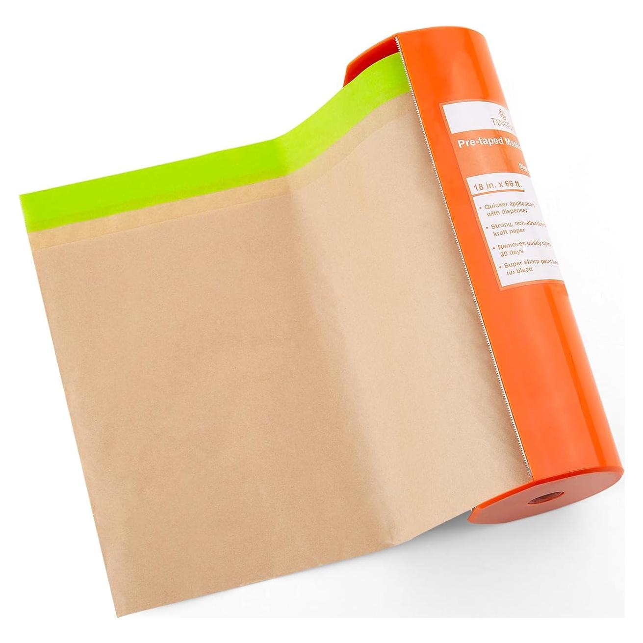 Papel de Enmascarar Pre-Adhesivo Tangibay 18" x 20m con Dispensador