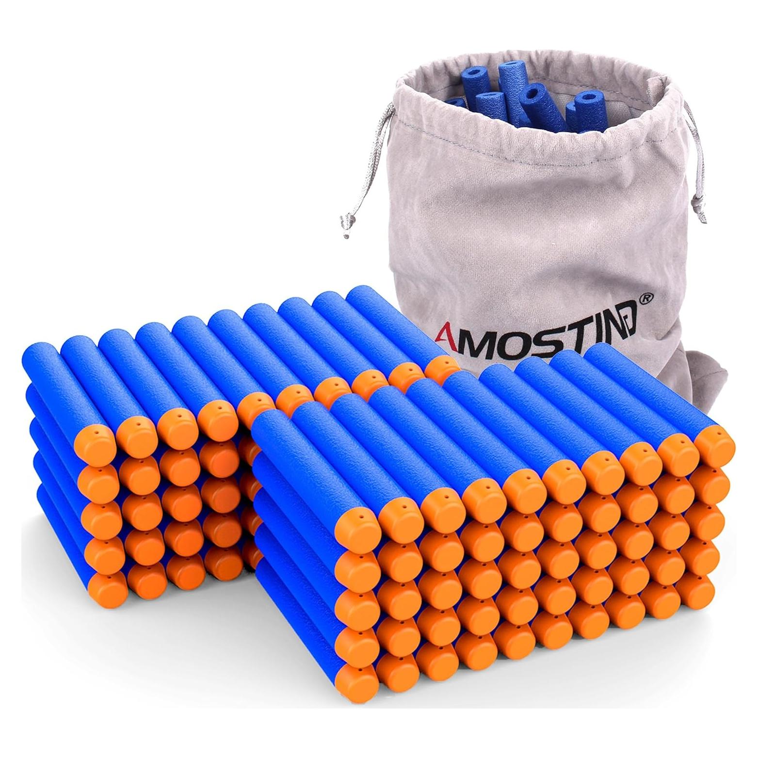 Recarga Dardos AMOSTING 100PCS Compatible Nerf Elite Azul
