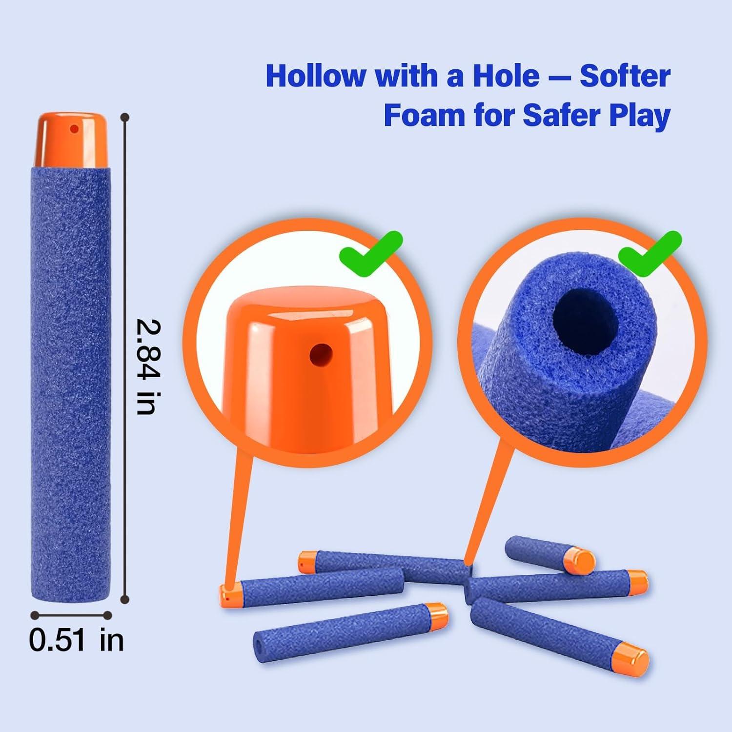 Recarga Dardos AMOSTING 100PCS Compatible Nerf Elite Azul