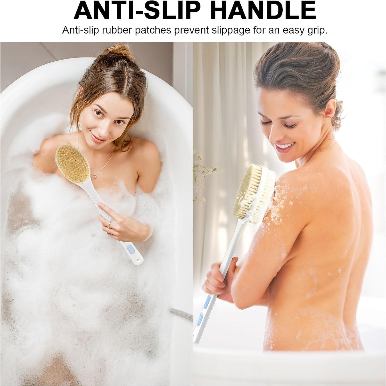 Cepillo de Espalda Bubbob con Mango Largo y Cerdas Duales