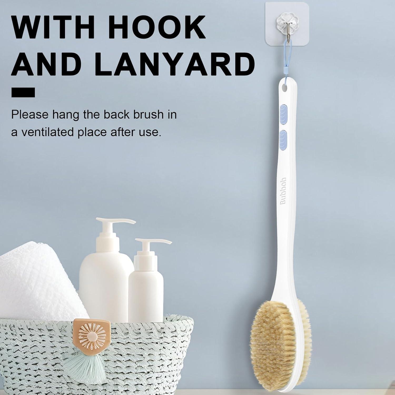 Cepillo de Espalda Bubbob con Mango Largo y Cerdas Duales