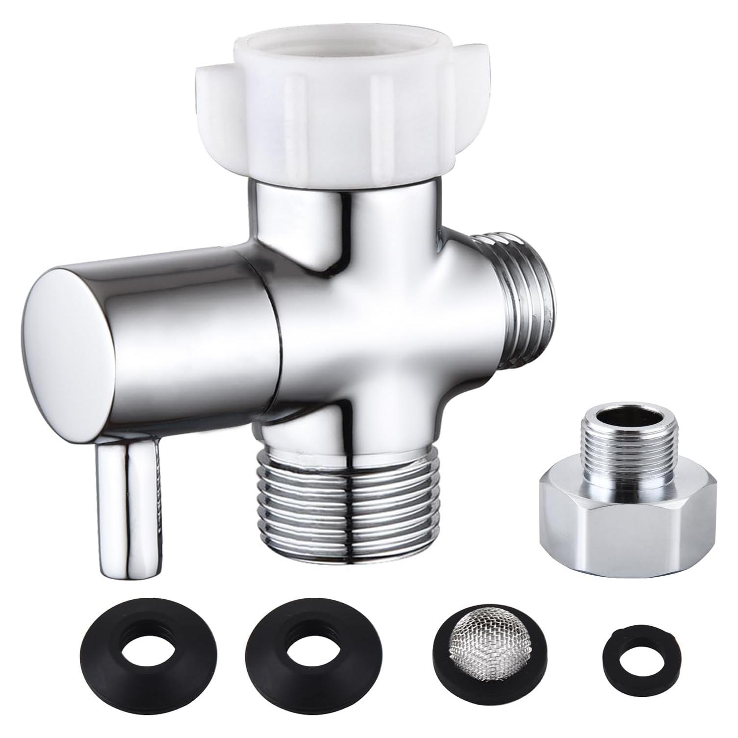 Adaptador T para Bidet YRDL con Válvula de Cierre Cromo