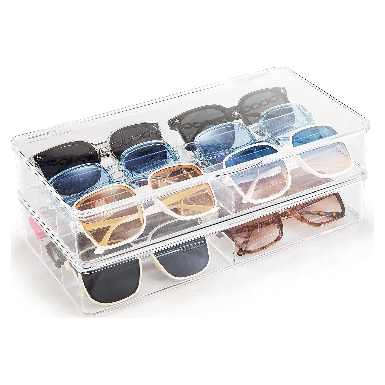 Organizador de Gafas de Acrílico Premium - 2 Paquetes