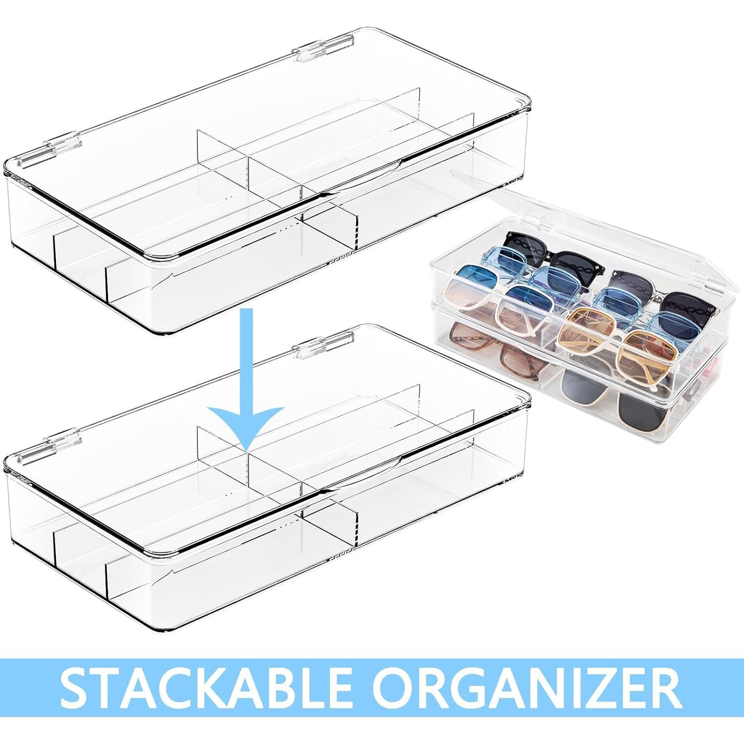 Organizador de Gafas de Acrílico Premium - 2 Paquetes