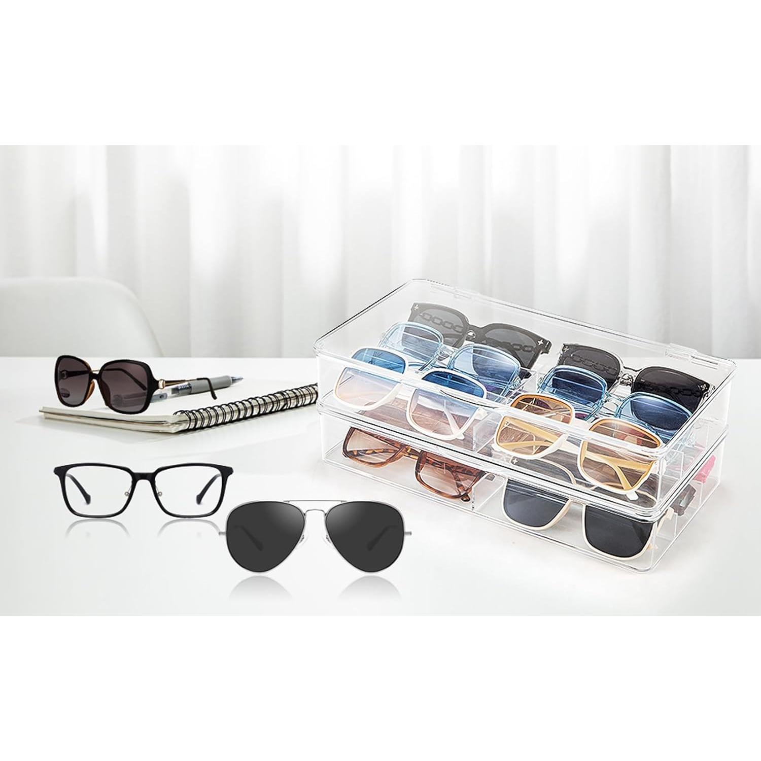 Organizador de Gafas de Acrílico Premium - 2 Paquetes