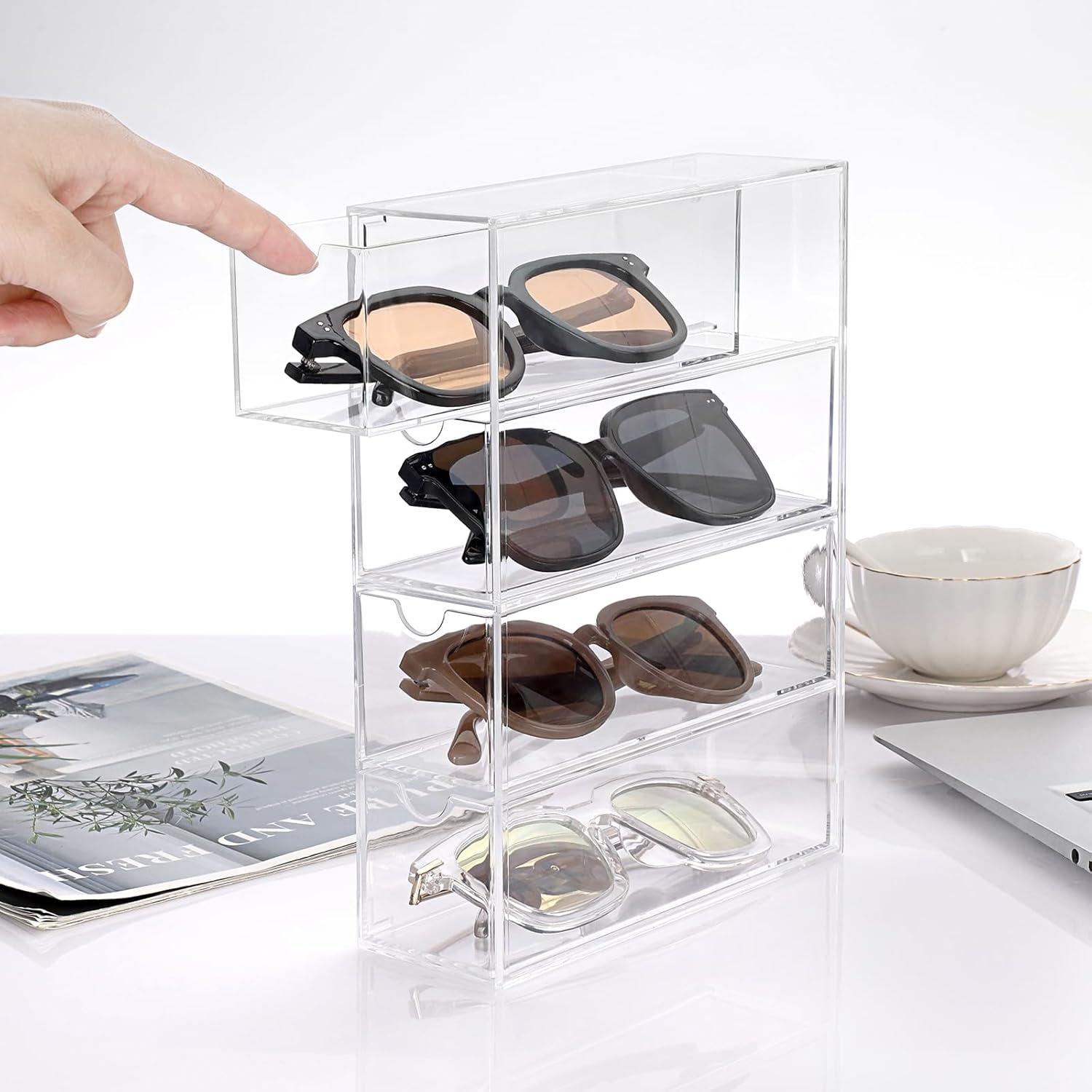 Organizador de Gafas Acrílico Hipiwe con 4 Cajones Extraíbles