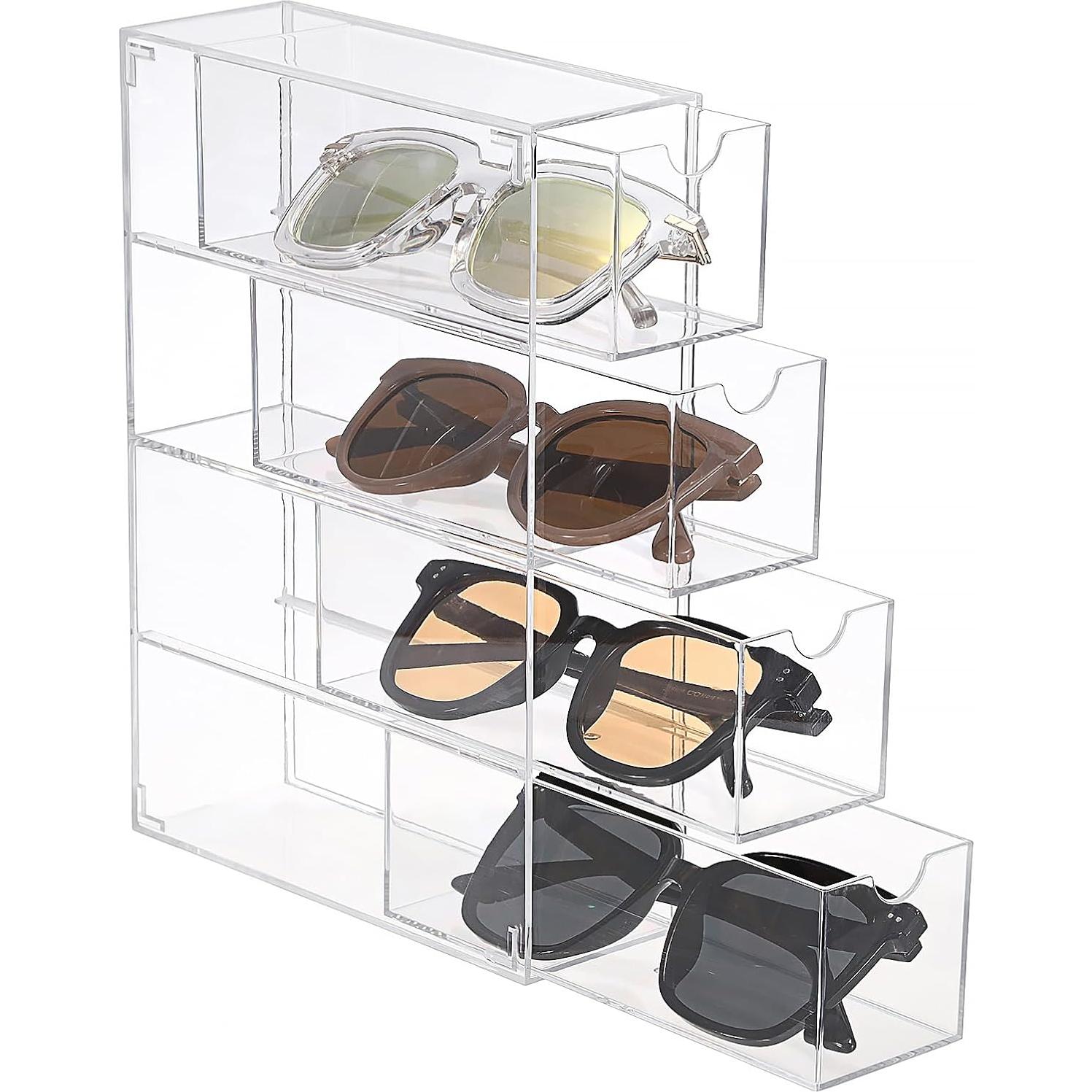 Organizador de Gafas Acrílico Hipiwe con 4 Cajones Extraíbles