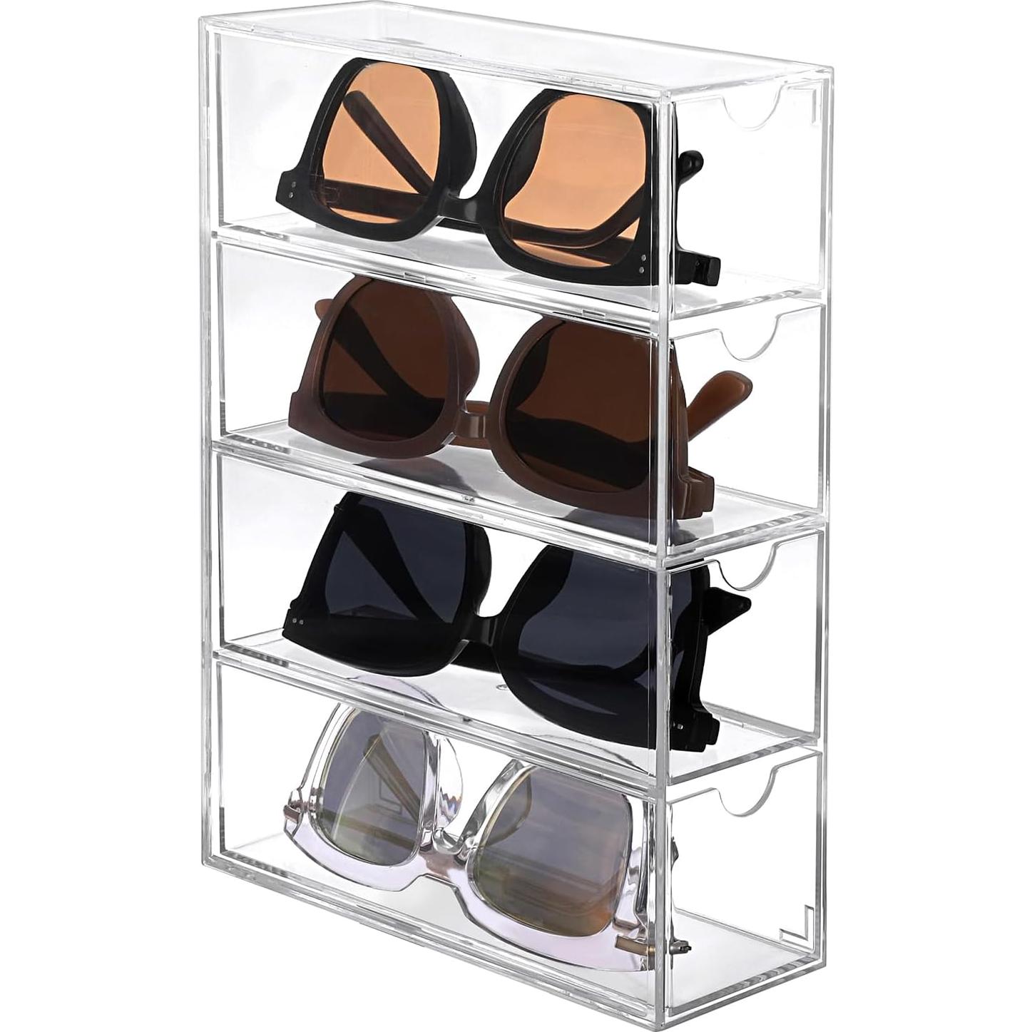 Organizador de Gafas Acrílico Hipiwe con 4 Cajones Extraíbles