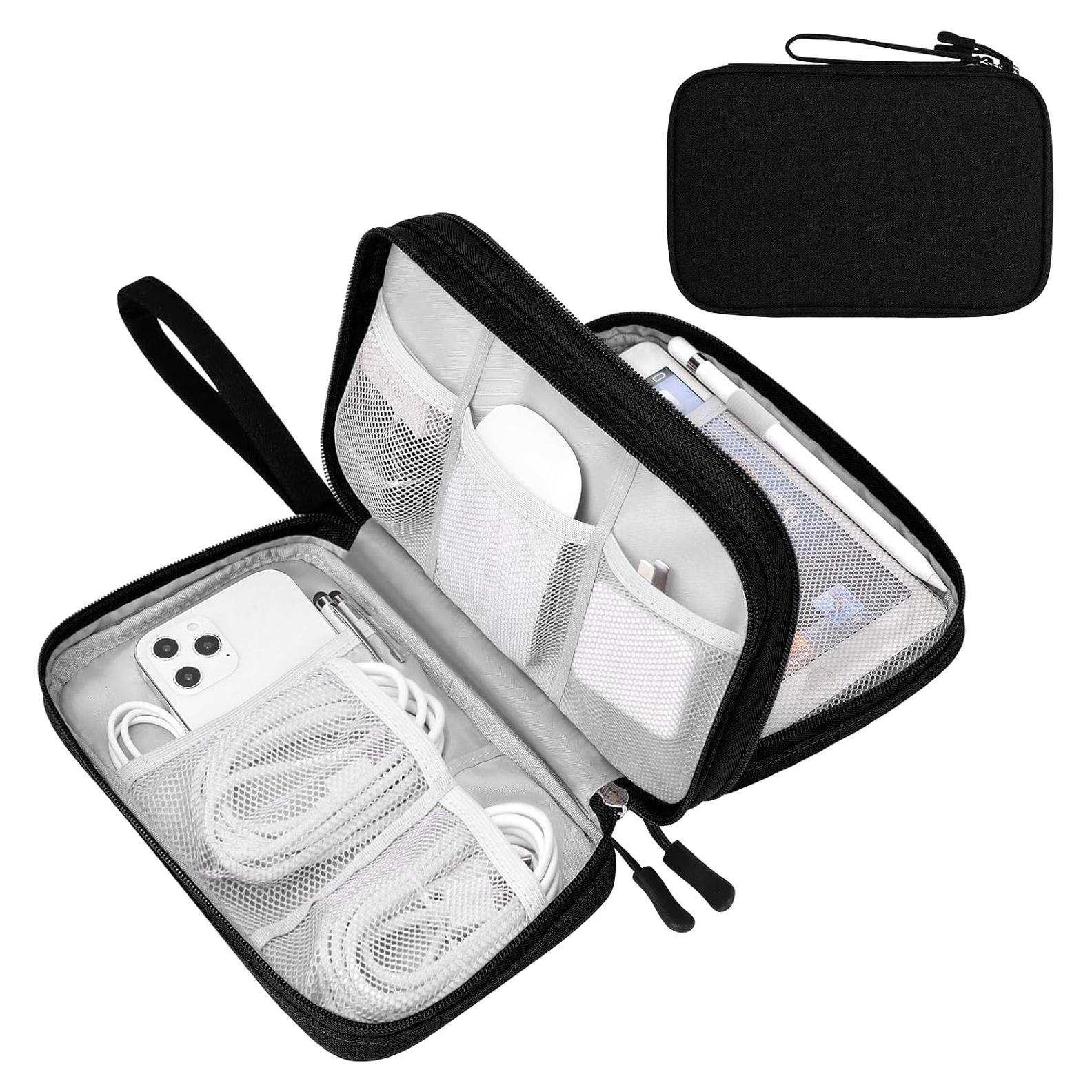 Organizador de Cables FYY Grande Doble Capa Impermeable Negro