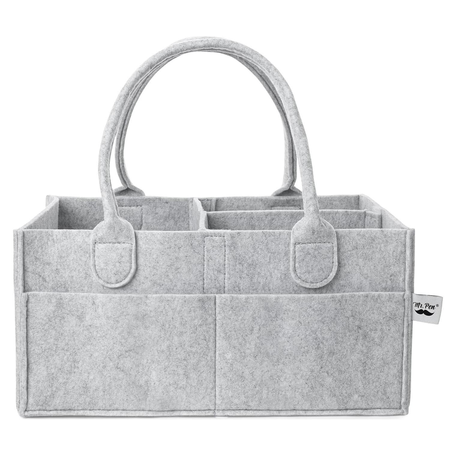 Organizador de Pañales Mr. Pen Gris Portátil 31.75x25.4x16 cm