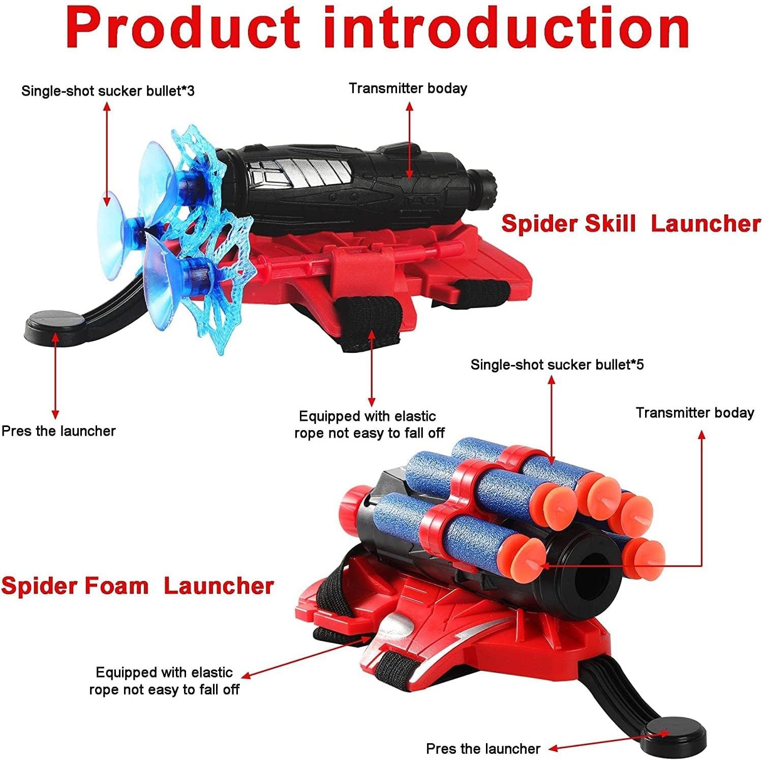 Juego Lanzador Telaraña Vinciph 2 Guantes 5 Balas Suaves