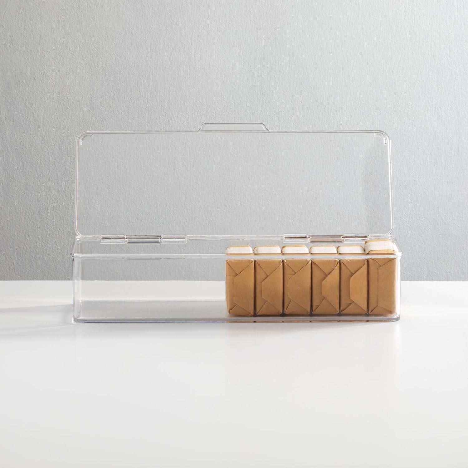 mDesign Organizador de Gafas Apilable 2 Piezas Rosa Claro