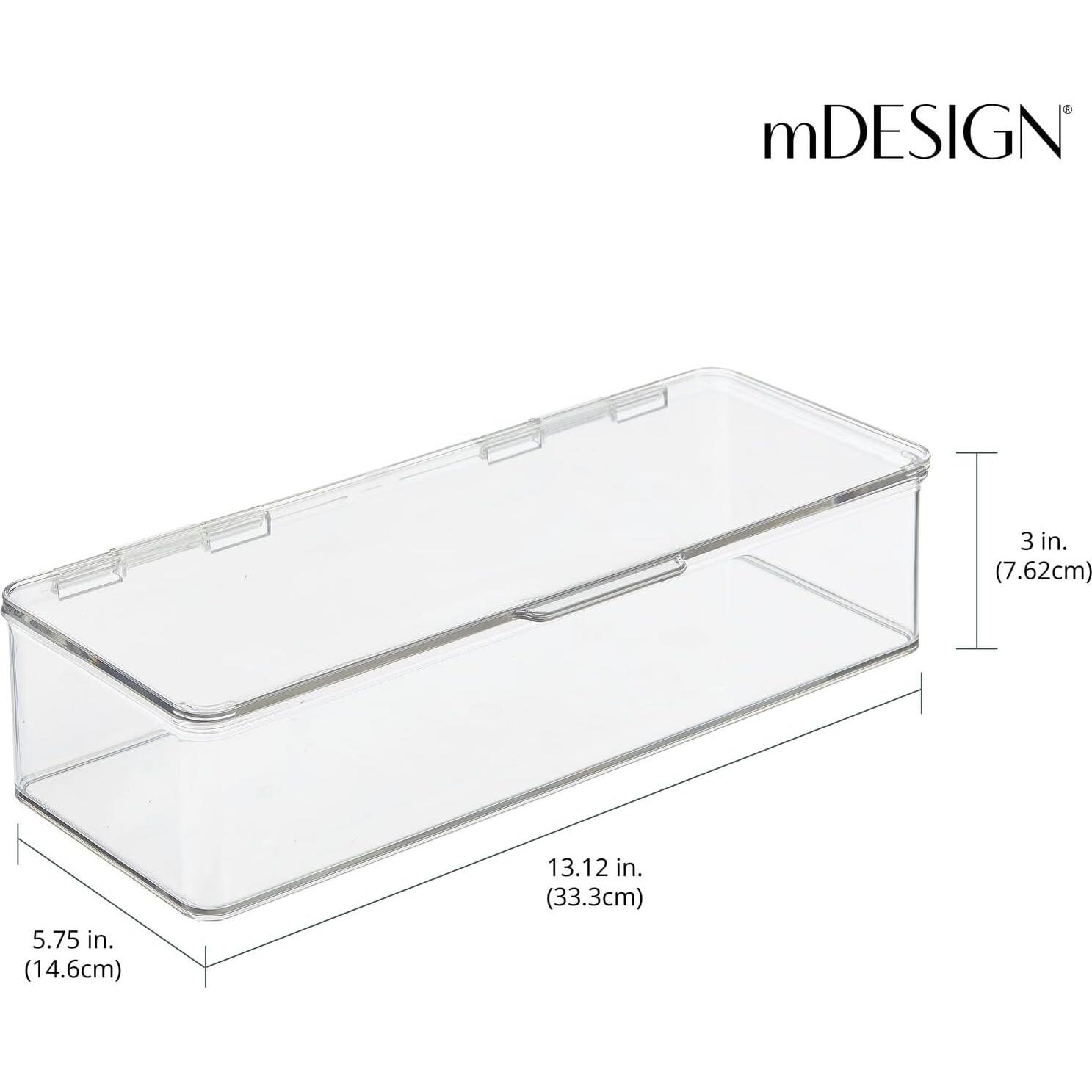 mDesign Organizador de Gafas Apilable 2 Piezas Rosa Claro