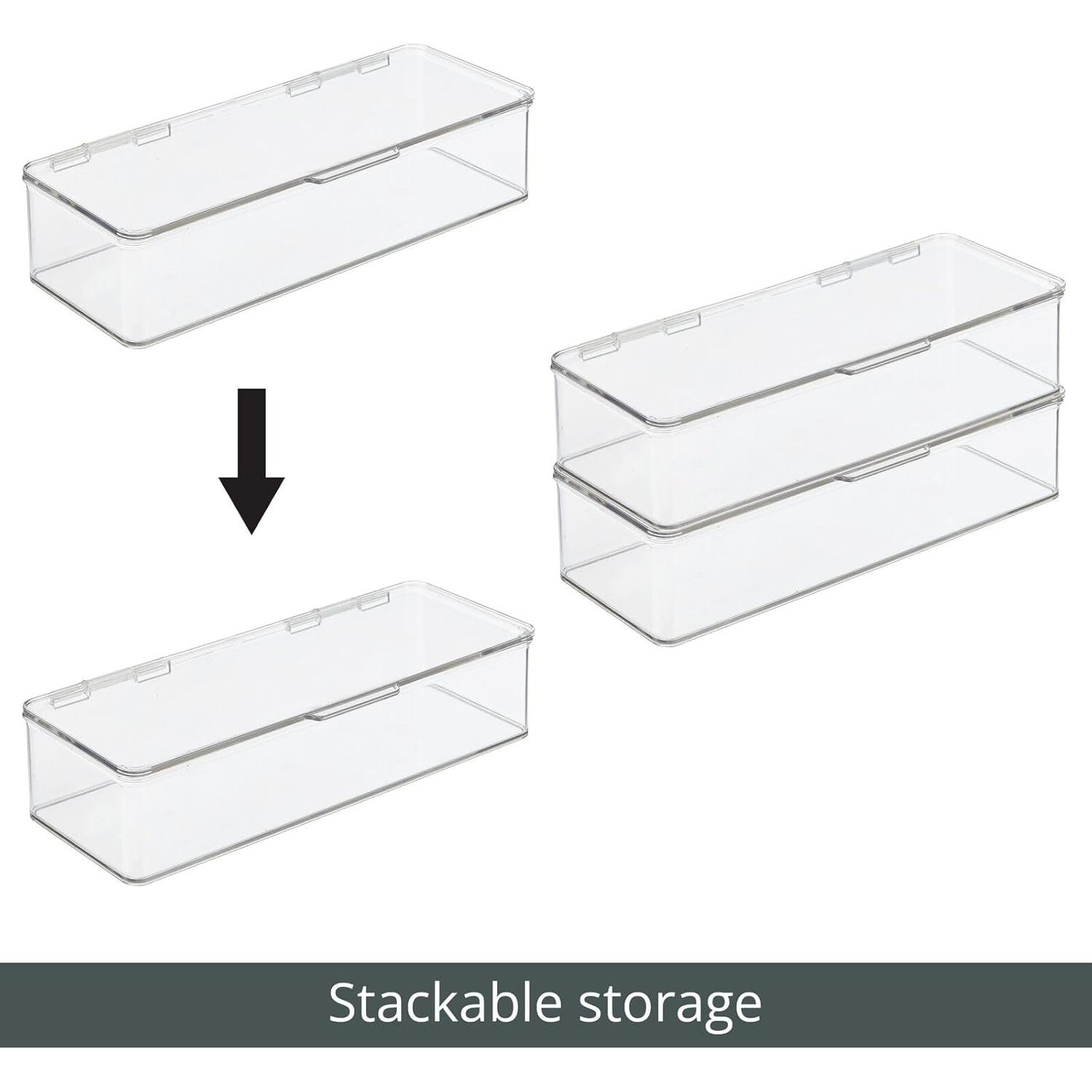 mDesign Organizador de Gafas Apilable 2 Piezas Rosa Claro