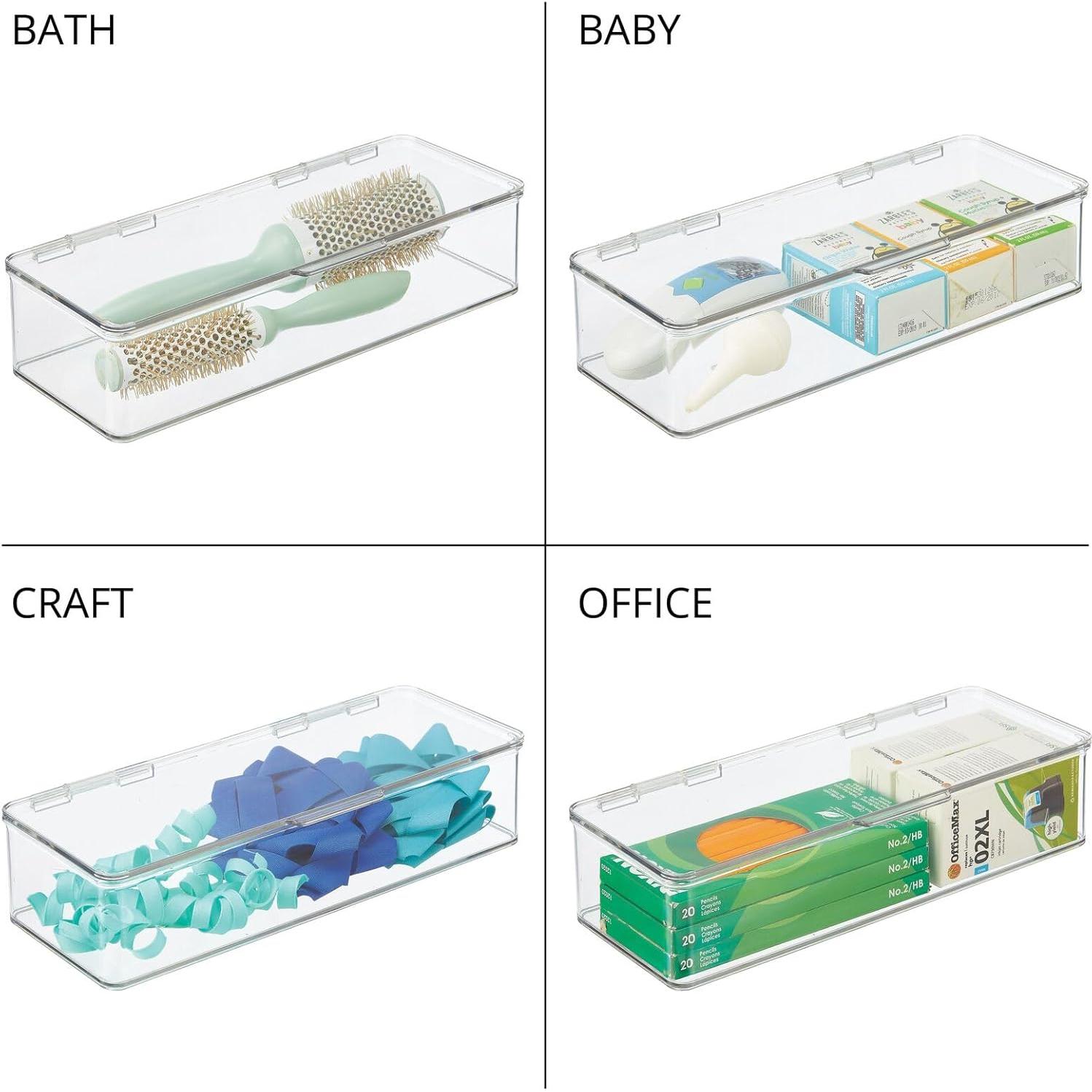 mDesign Organizador de Gafas Apilable 2 Piezas Rosa Claro