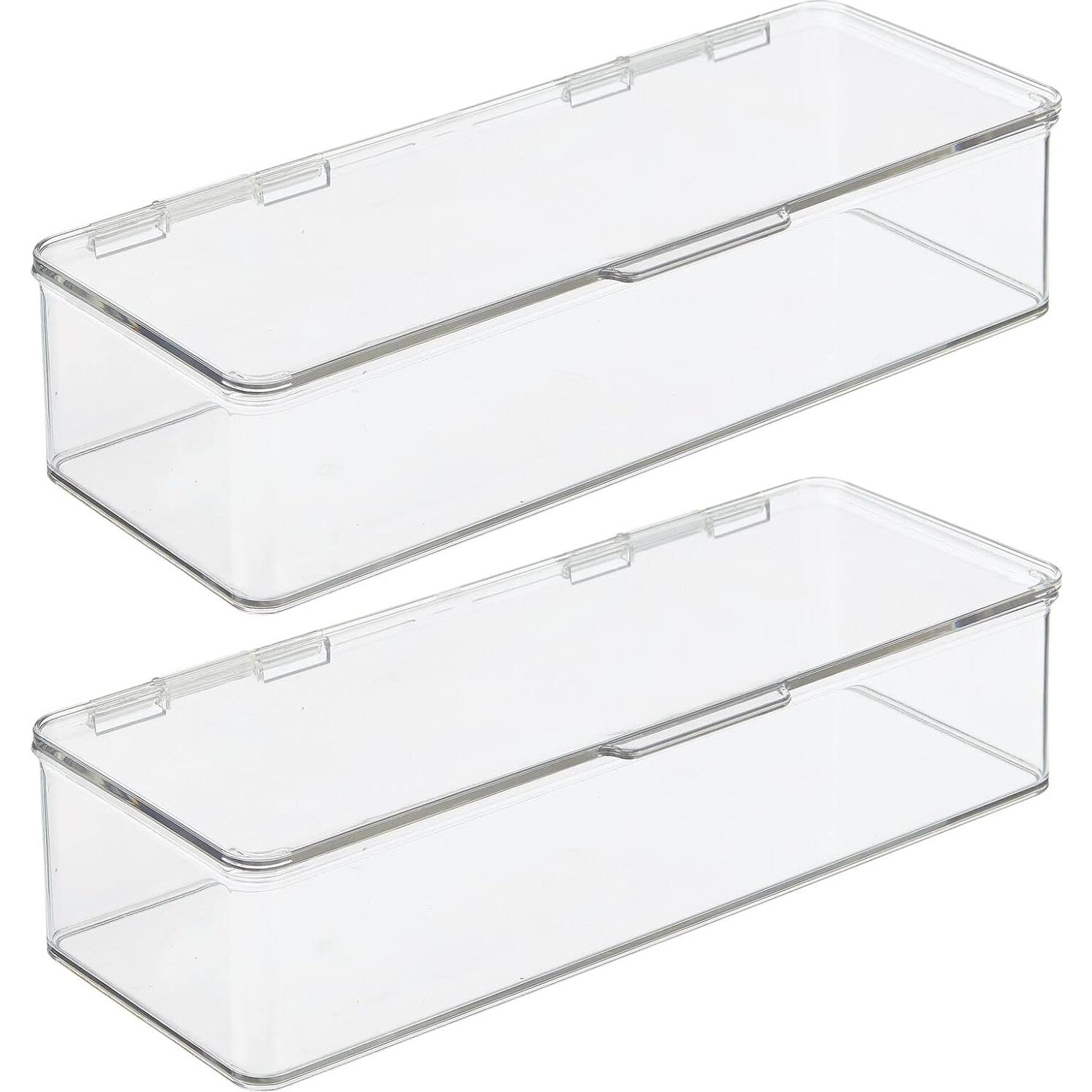 mDesign Organizador de Gafas Apilable 2 Piezas Rosa Claro