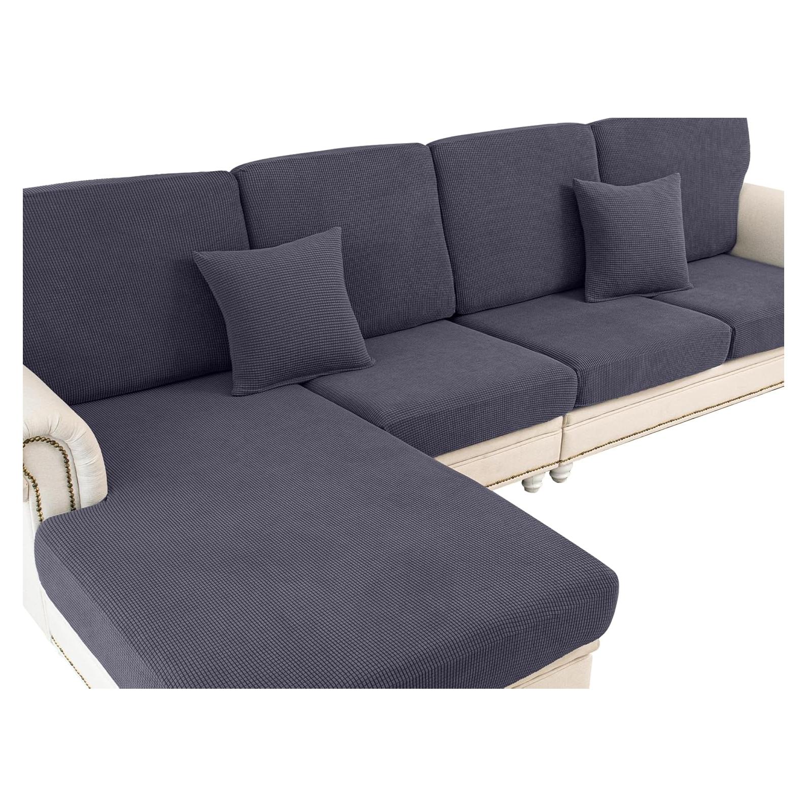 Fundas de Cojines de Sofá LA MEACK 3 Piezas Gris Oscuro