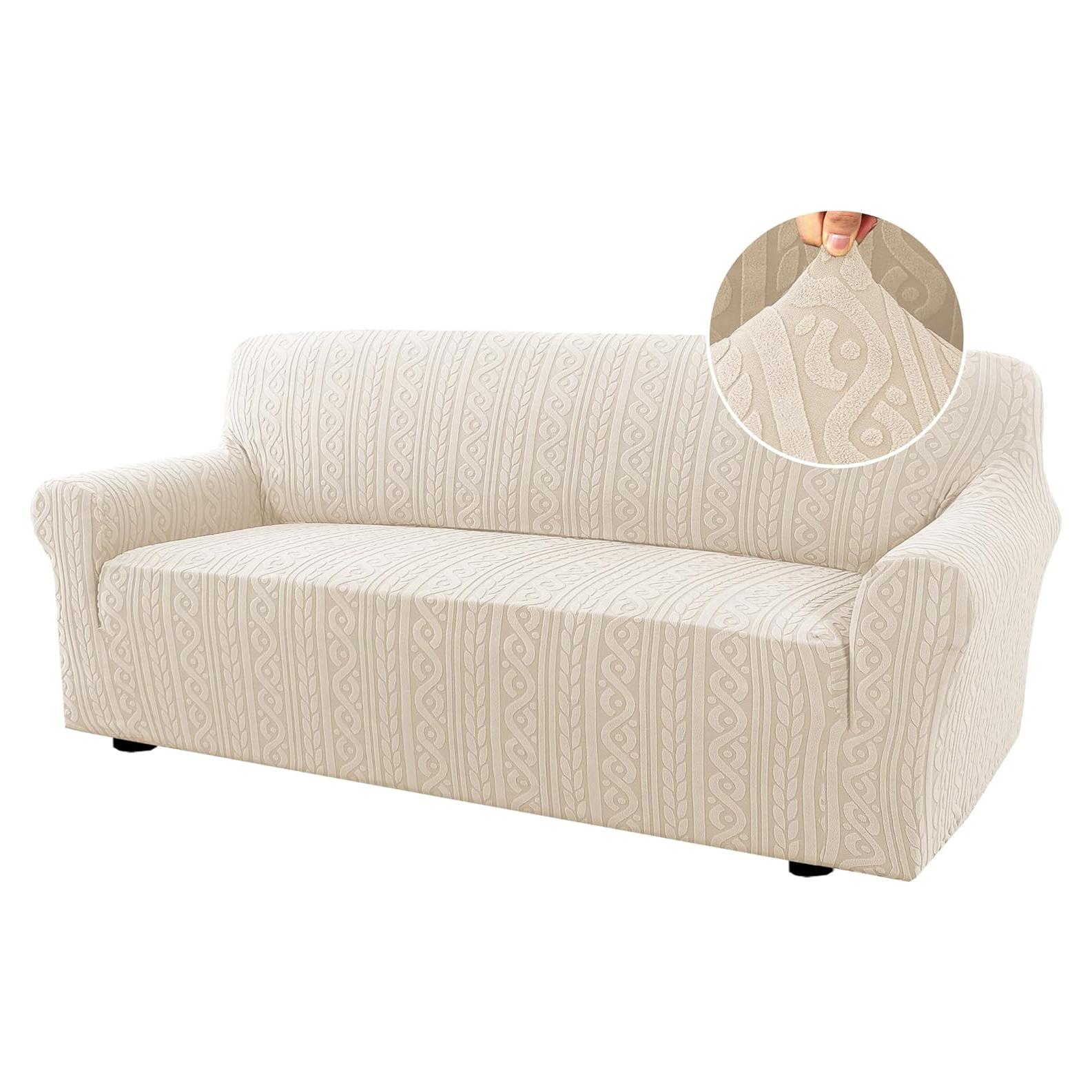 Funda de Sofá H.VERSAILTEX 1 Pieza Ajustable Marfil 75-85"