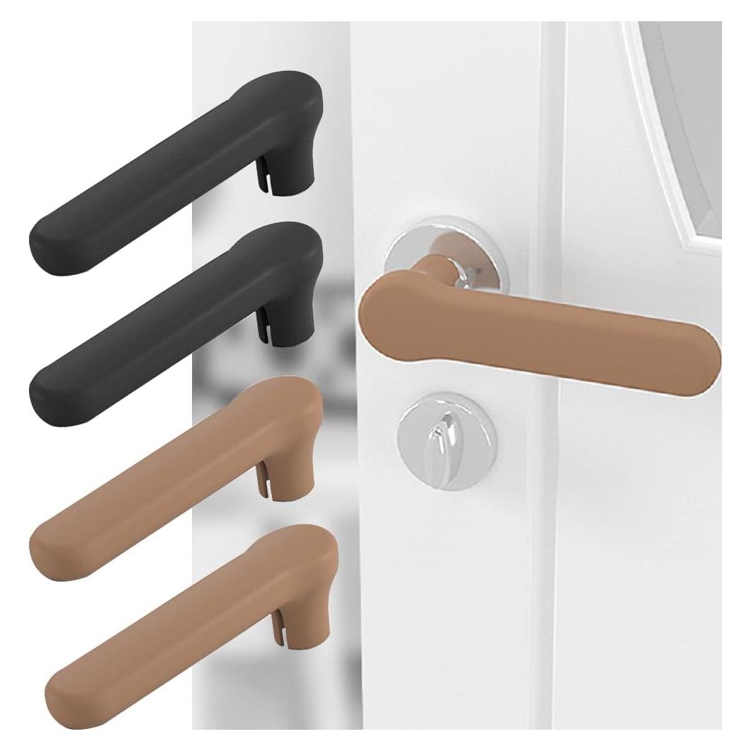 Cubiertas de Manijas de Puerta de Silicona Elfzone 4 Pcs