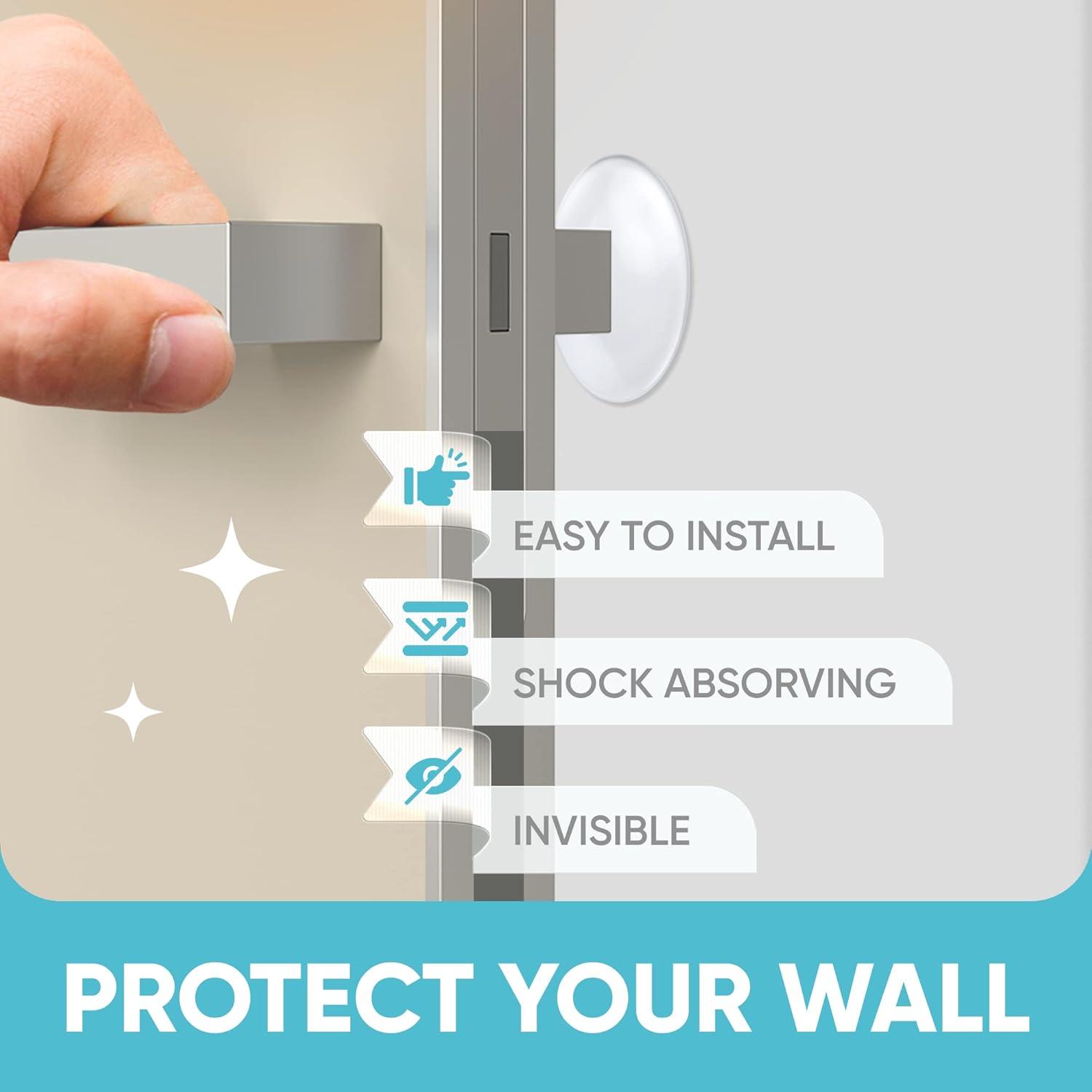 Tope de Pared y Puerta Más Fuerte 6 Piezas Goma Transparente