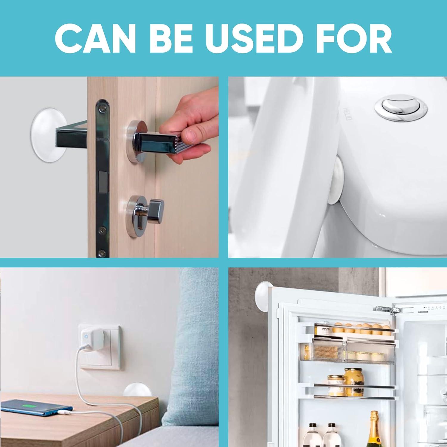 Tope de Pared y Puerta Más Fuerte 6 Piezas Goma Transparente