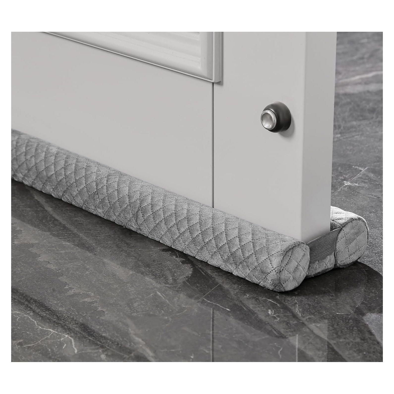 Tapón de Draft de Puerta Ciieyuo Terciopelo 76-91 cm Gris