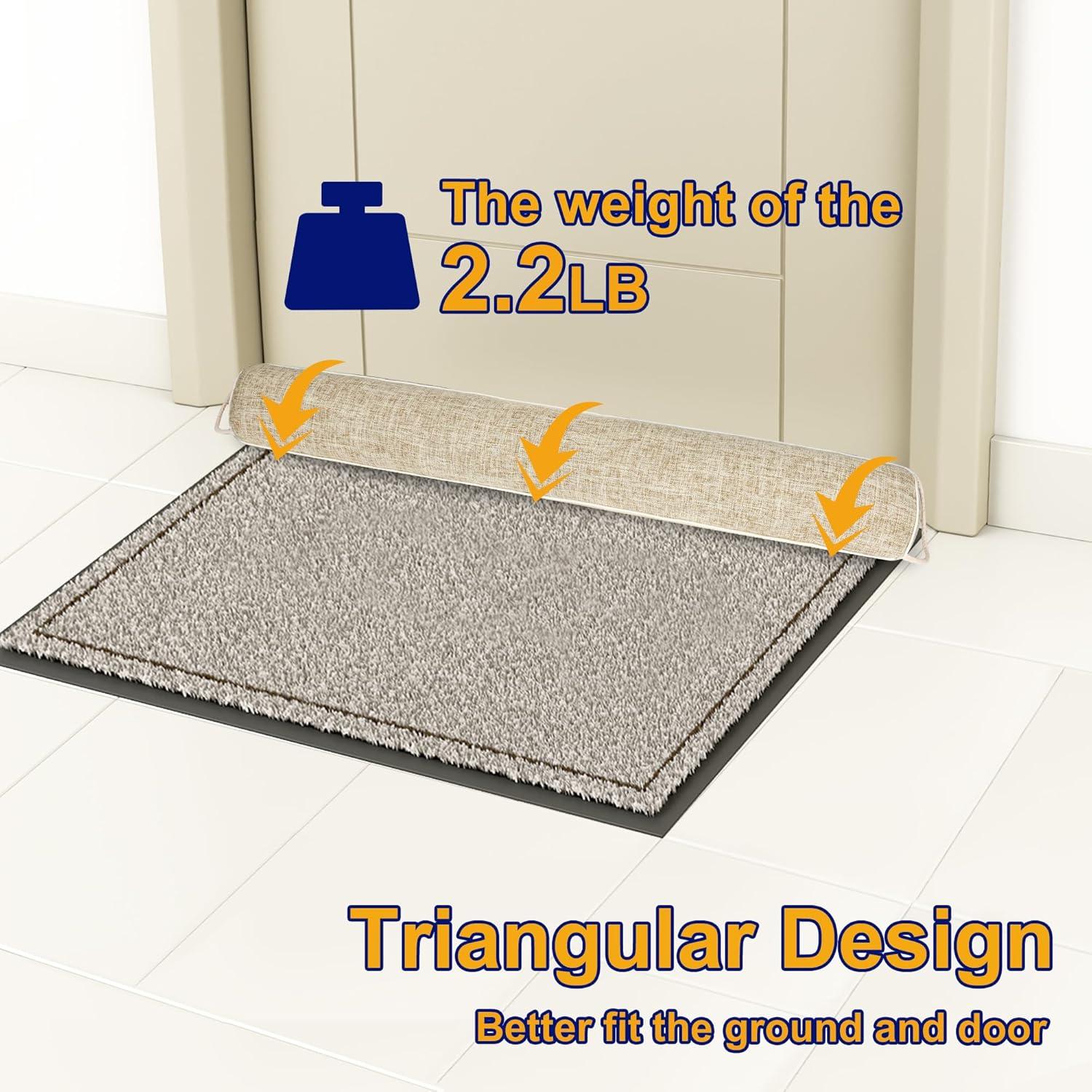 Tope de Puerta NABOWAN 76,2 cm Beige - Bloqueador Triangular