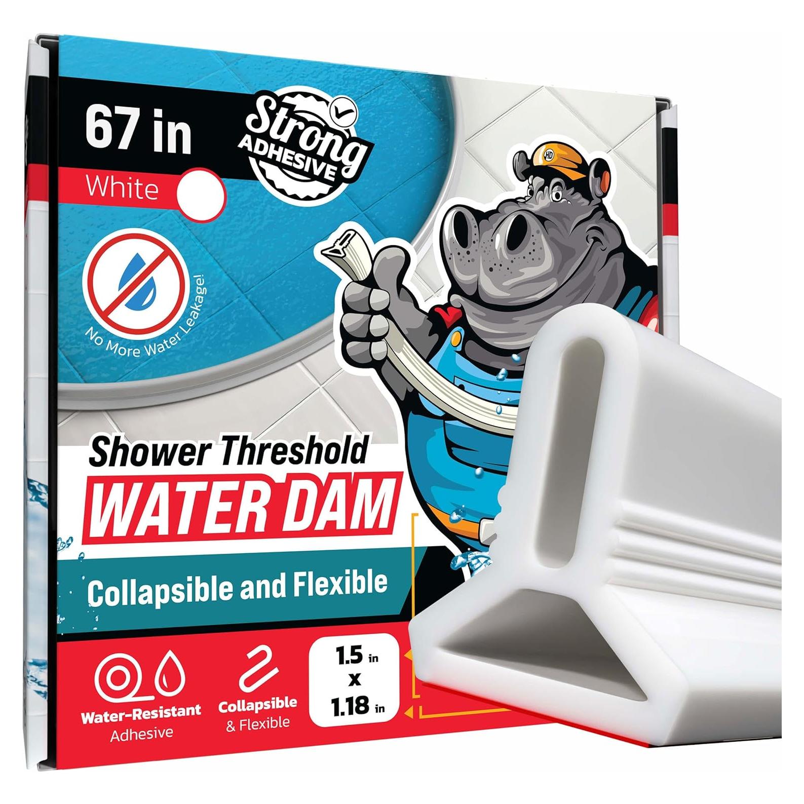 Barrera de Ducha Hippo Dam 170 cm Blanca - Protector Agua