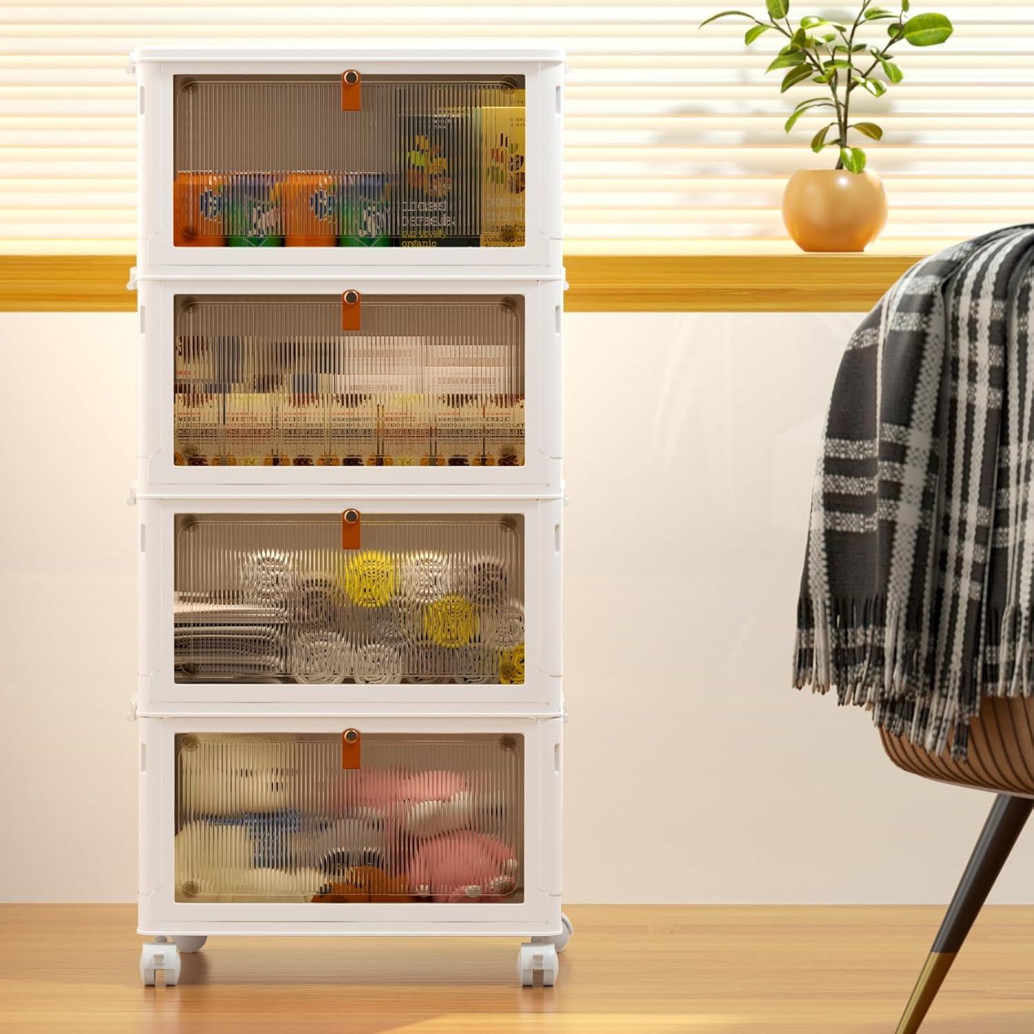 Contenedor de Almacenamiento YFXCVSL 4 Niveles 92QT Ruedas