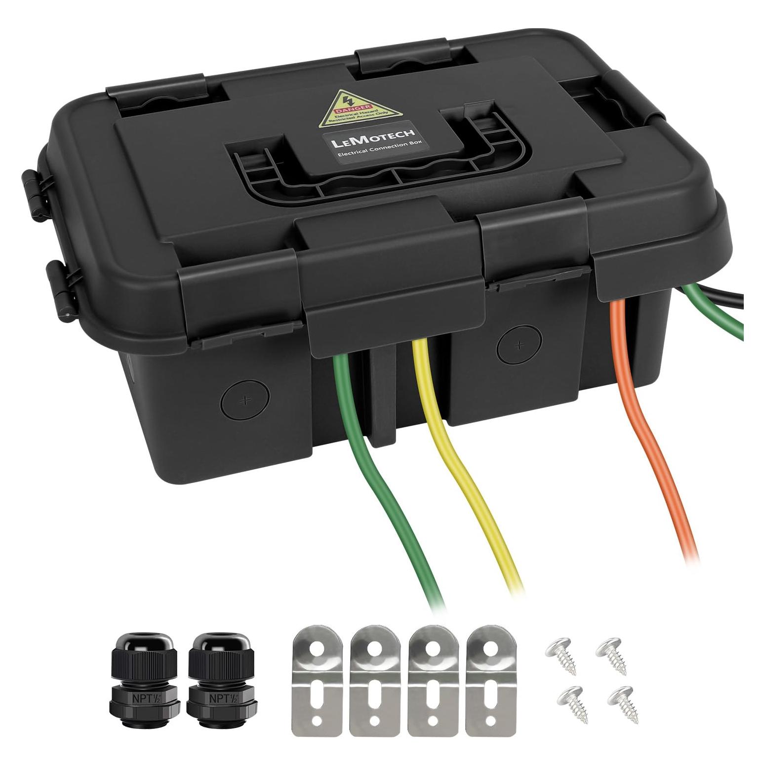 Caja Eléctrica Exterior LeMotech IP55 Grande Negra