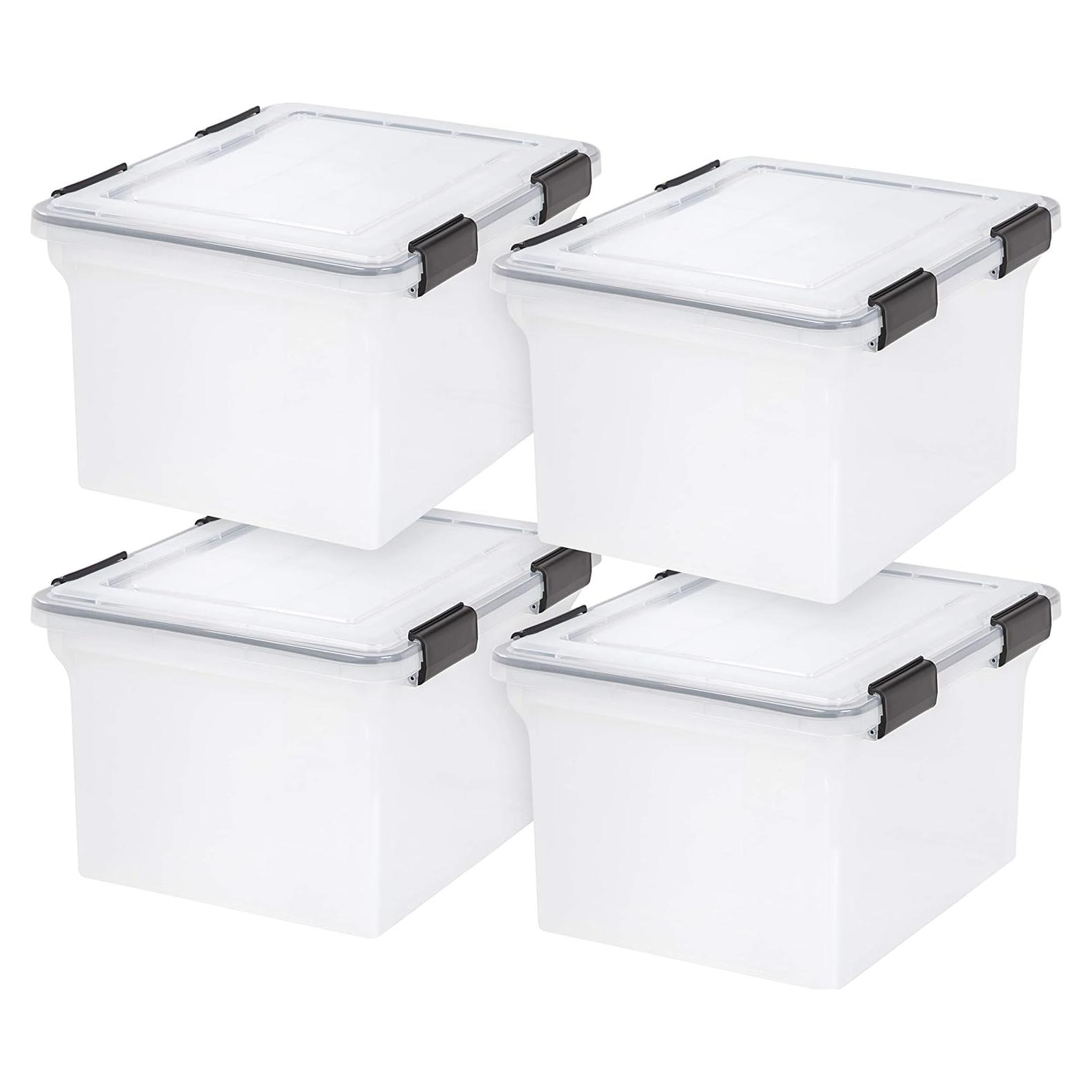 Caja de Archivos IRIS USA WeatherPro 32 Qt 4 Pack Transparente