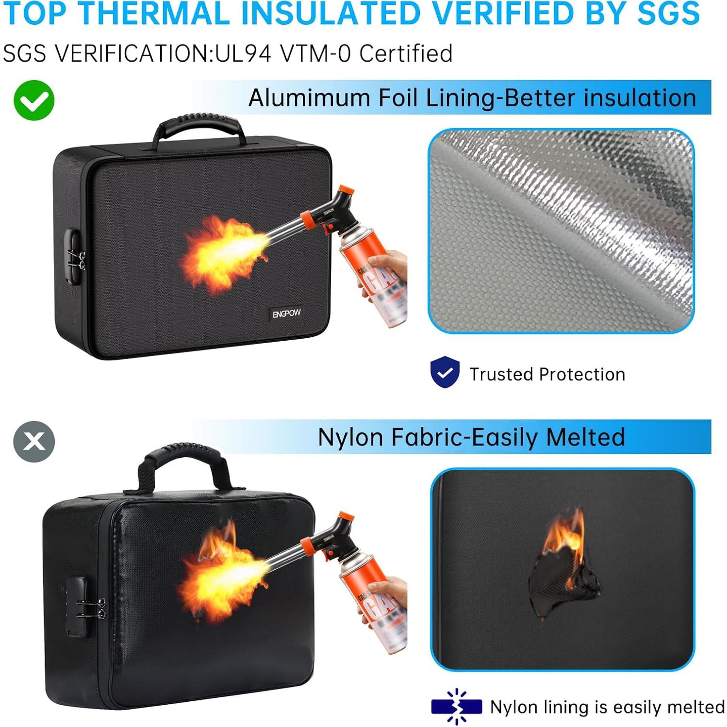 Caja de Documentos a Prueba de Fuego ENGPOW 25 Bolsillos