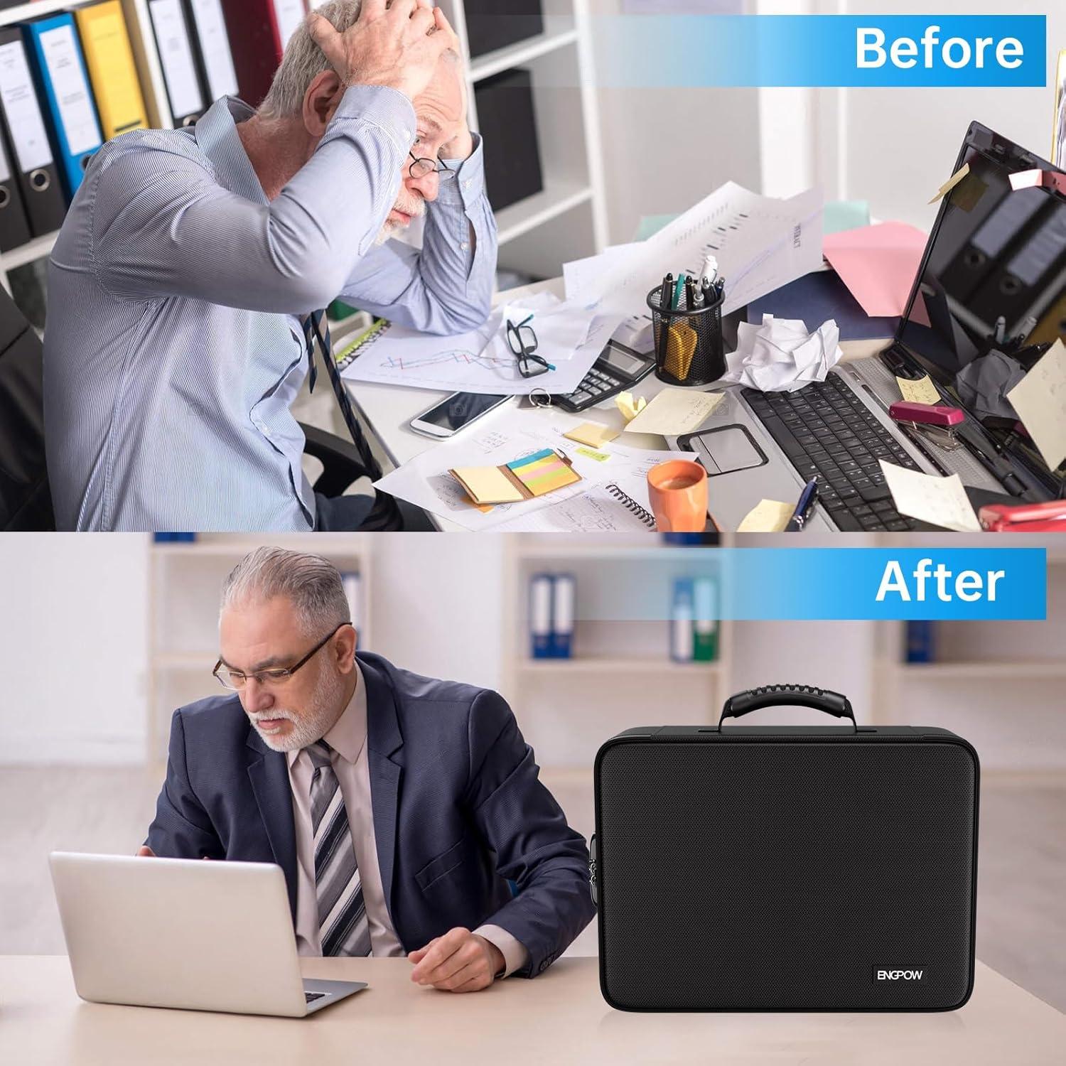 Caja de Documentos a Prueba de Fuego ENGPOW 25 Bolsillos