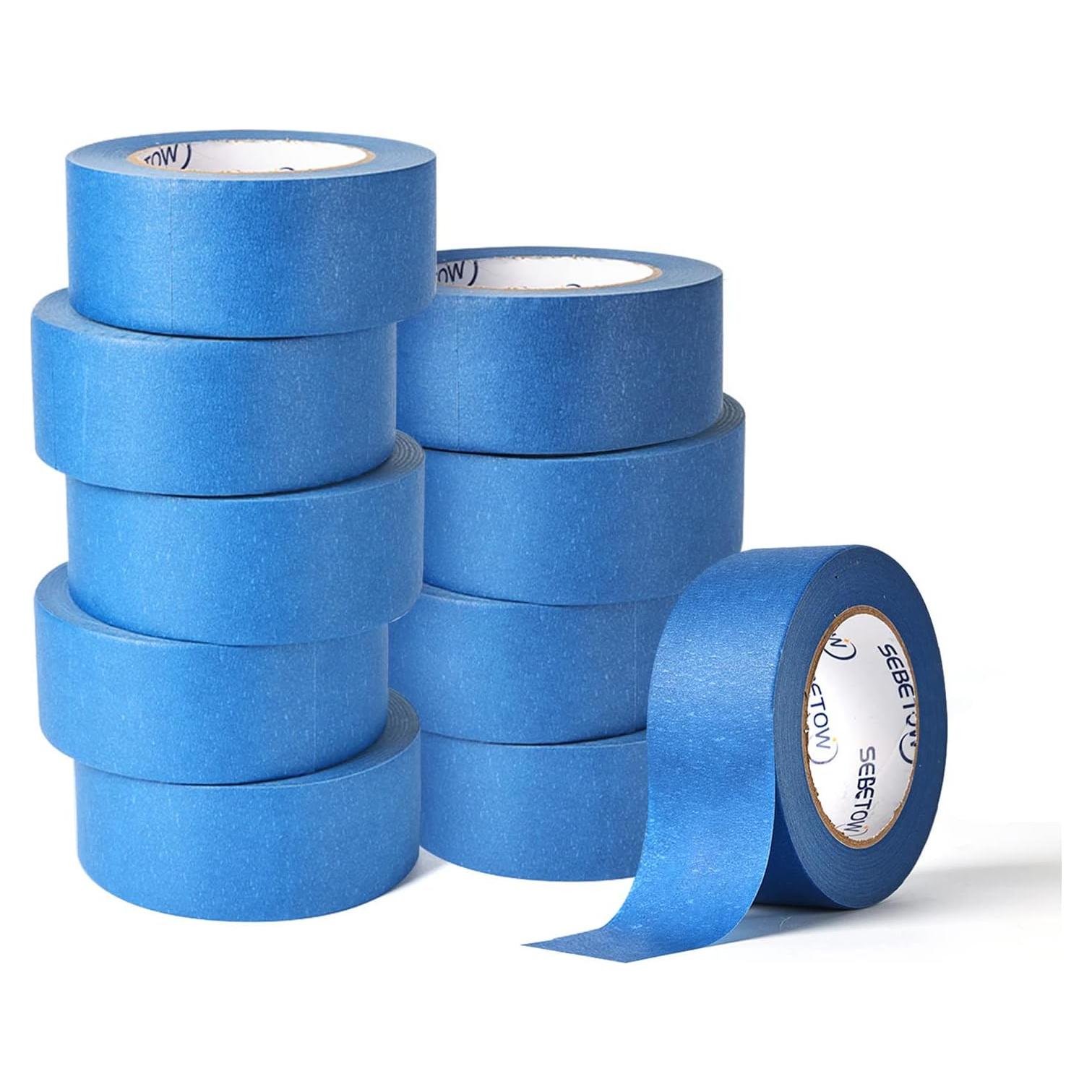 10 Rollos de Cinta de Pintor Azul 5 cm x 50 m SEBETOW