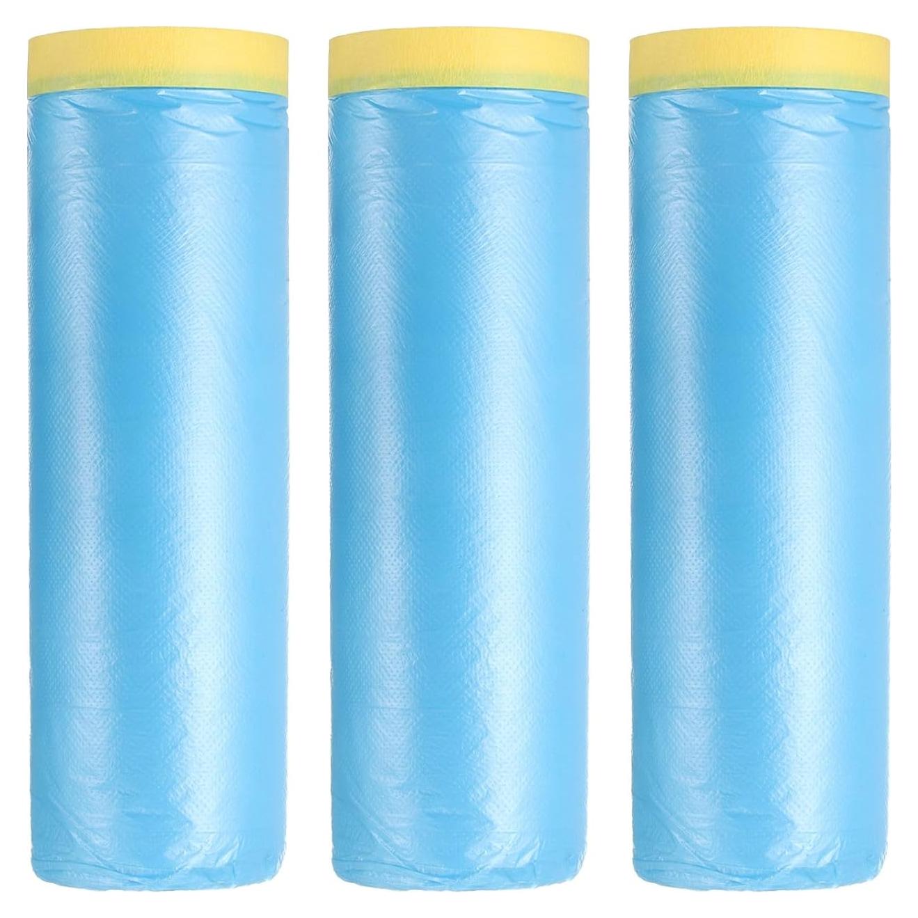 Película de Enmascarar Pre-Cinta uxcell 1.5m x 20m Azul 3Pcs