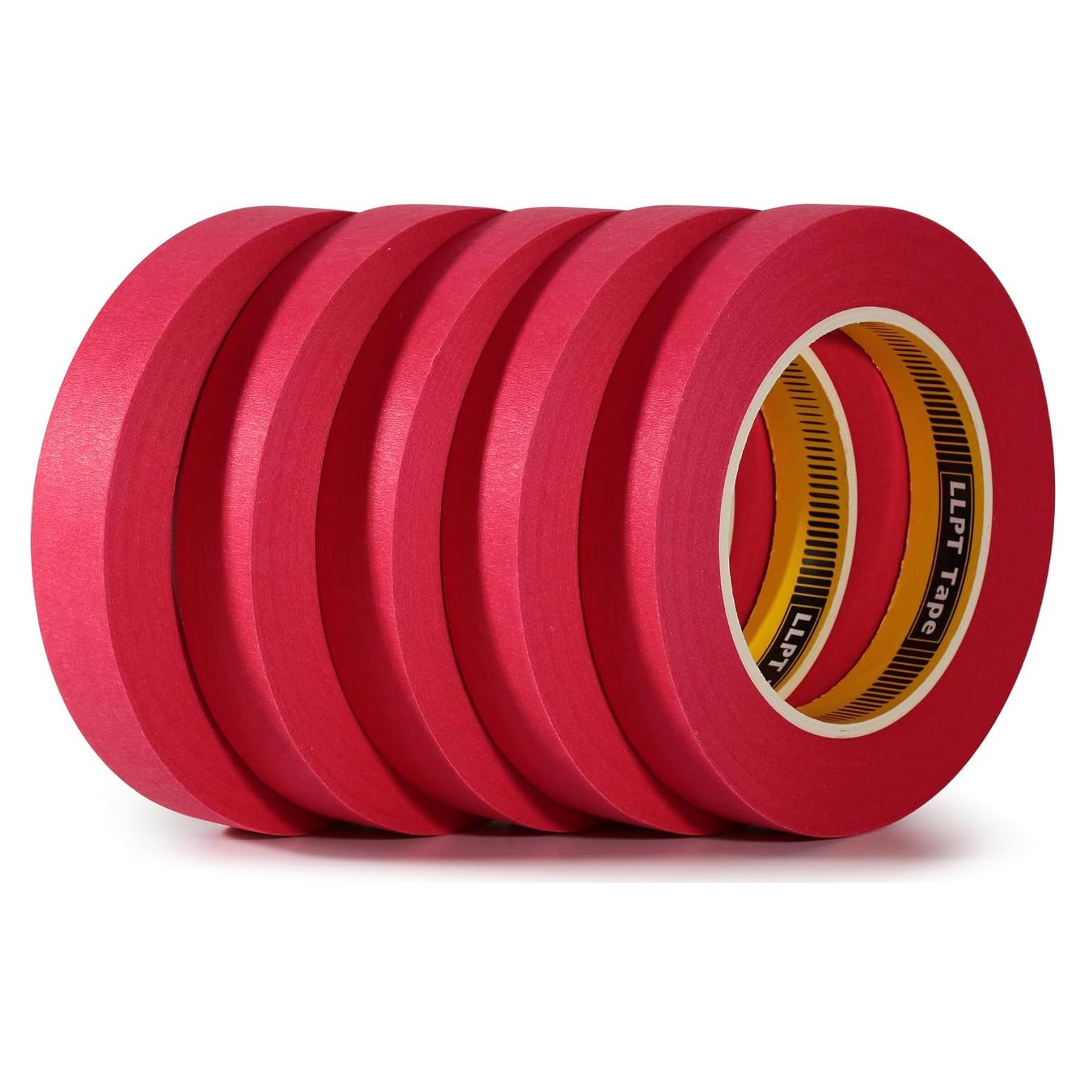 Cinta de Enmascarar LLPT 1,9 cm x 50,29 m Paquete de 5 Roja